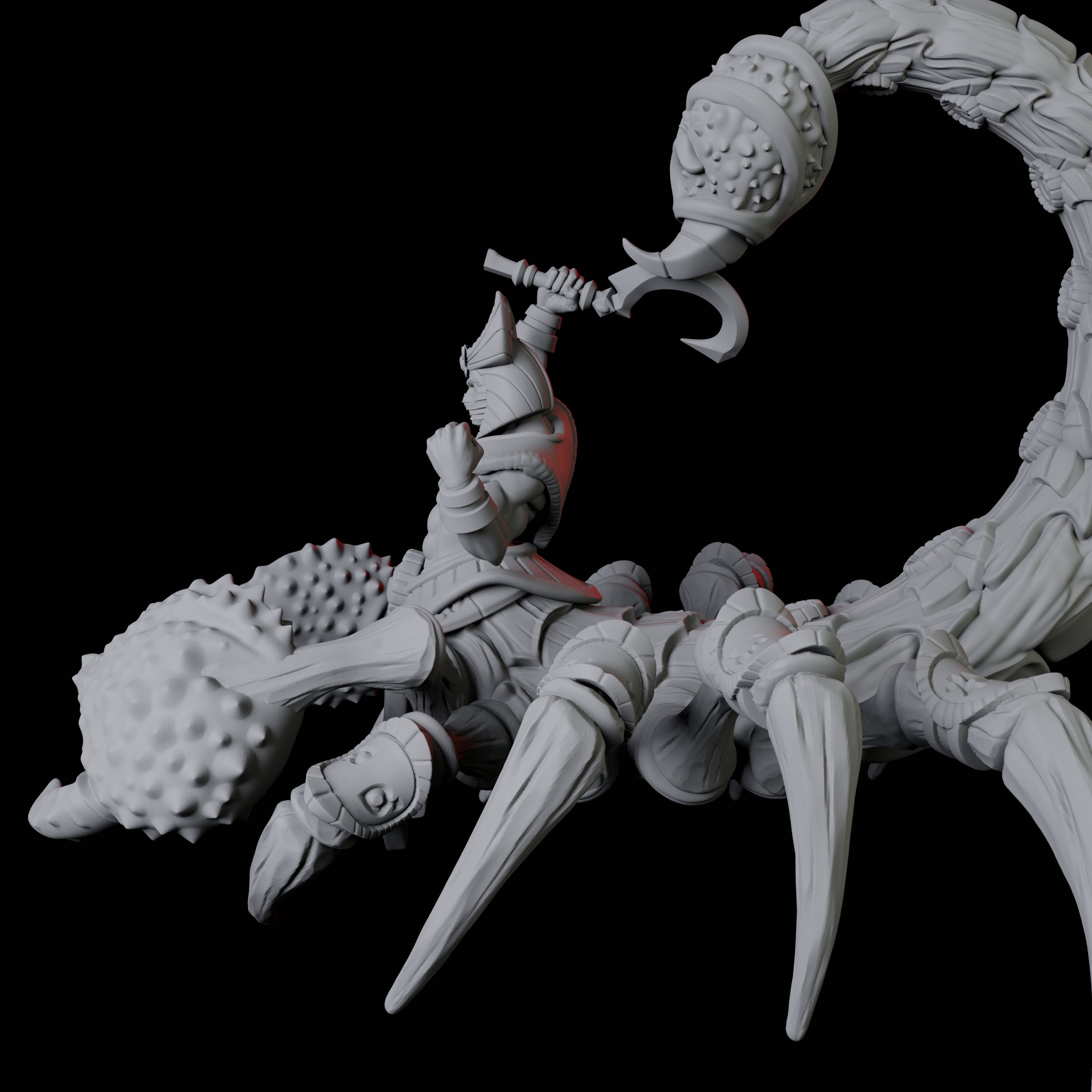Giant Scorpion Mounted Warrior A Miniature for Dungeons and Dragons, Pathfinder or other TTRPGs