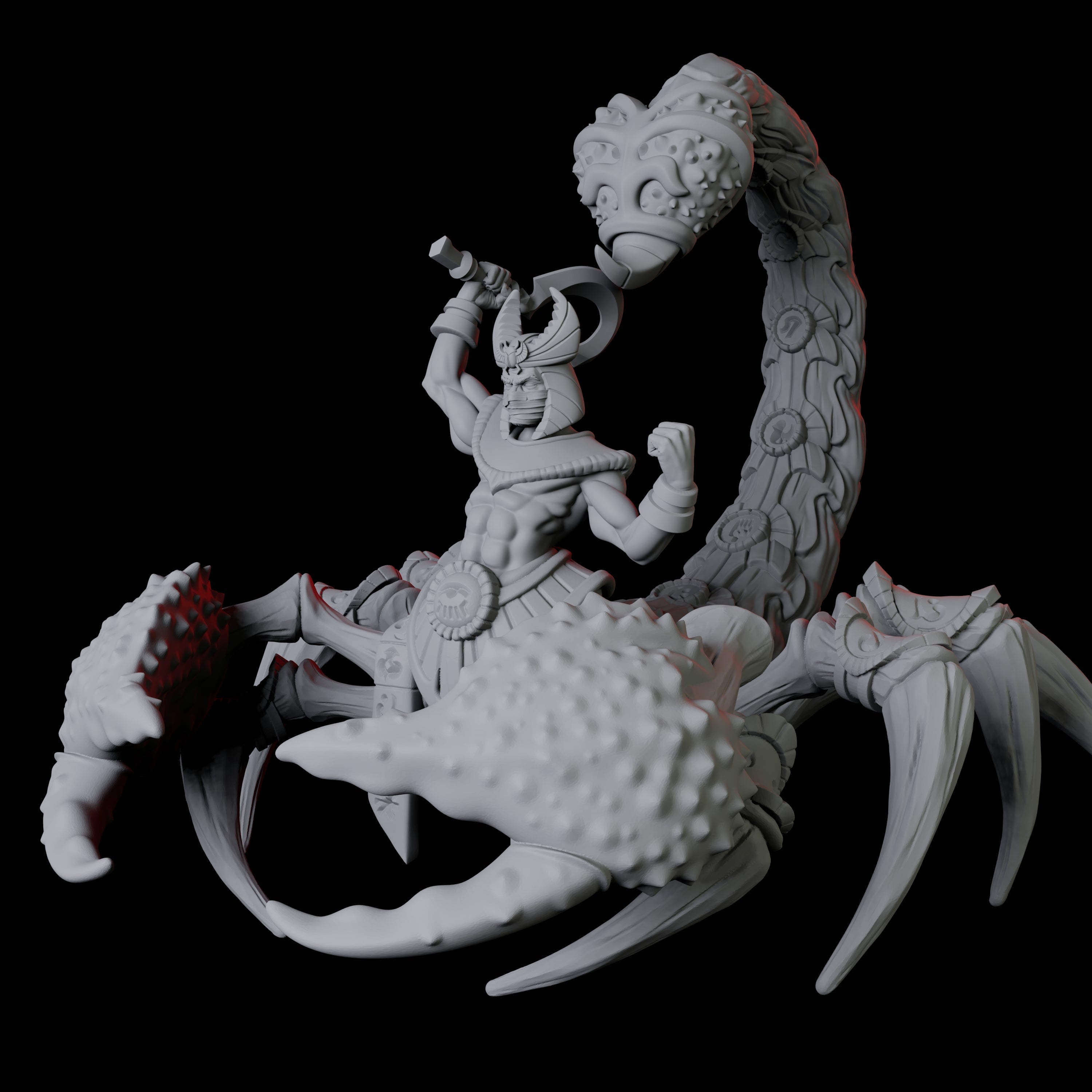 Giant Scorpion Mounted Warrior A Miniature for Dungeons and Dragons, Pathfinder or other TTRPGs
