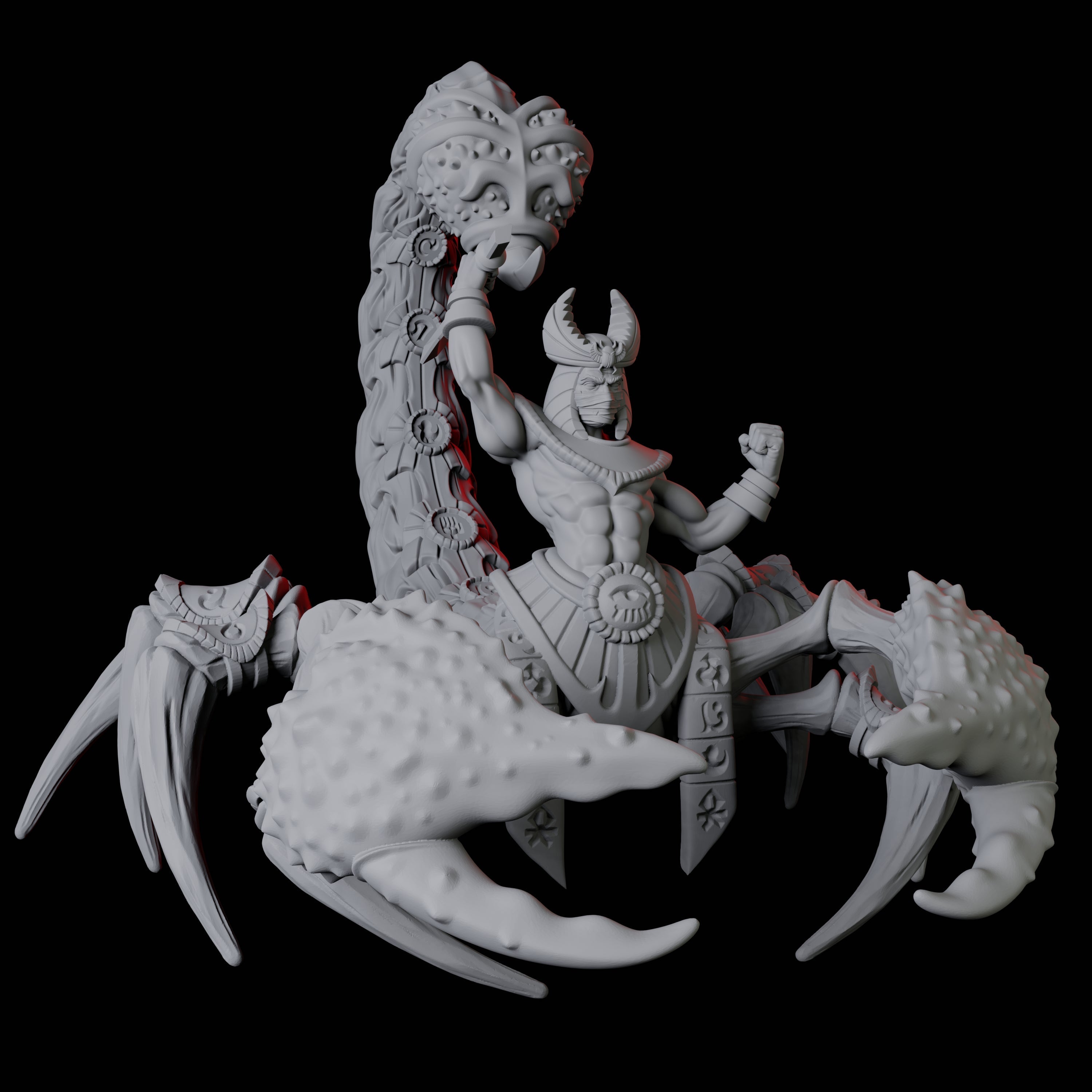 Giant Scorpion Mounted Warrior A Miniature for Dungeons and Dragons, Pathfinder or other TTRPGs