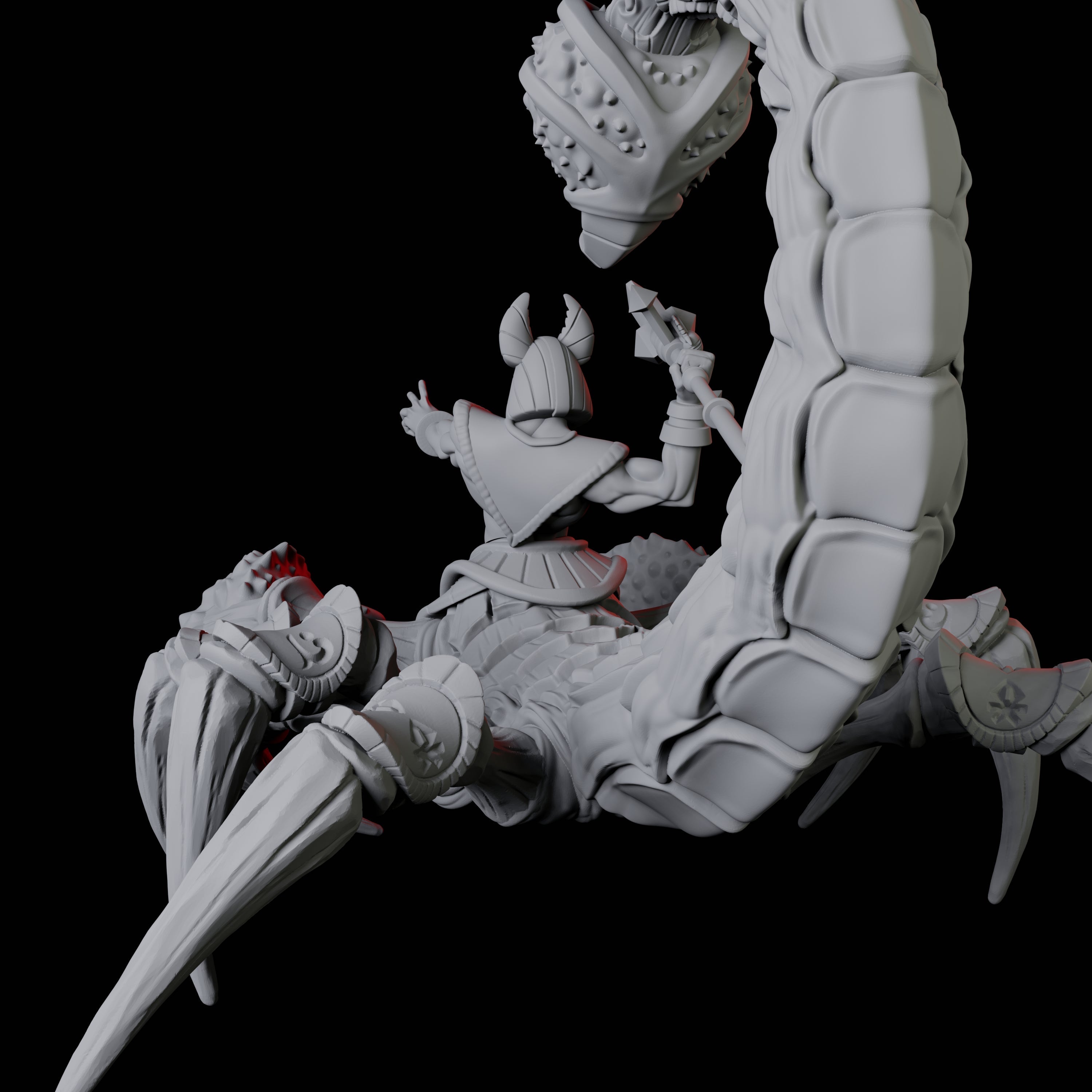 Giant Scorpion Mounted Warrior B Miniature for Dungeons and Dragons, Pathfinder or other TTRPGs