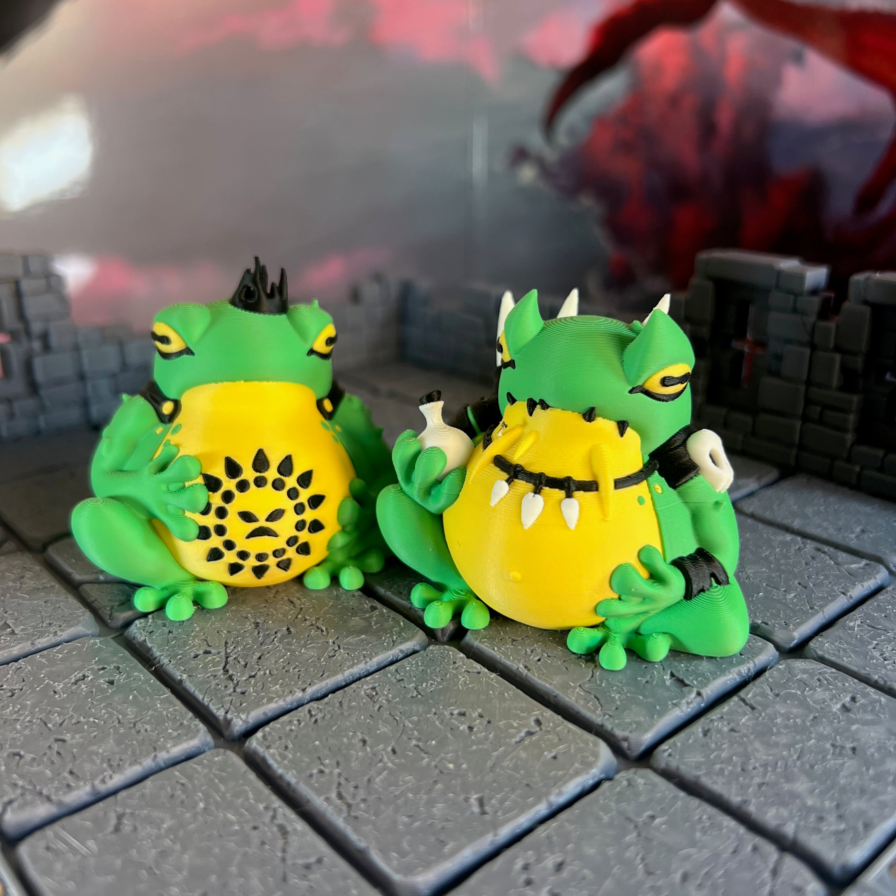 Giant Toad Kings Multicolour Table Ready Miniatures Miniature for Dungeons and Dragons, Pathfinder or other TTRPGs