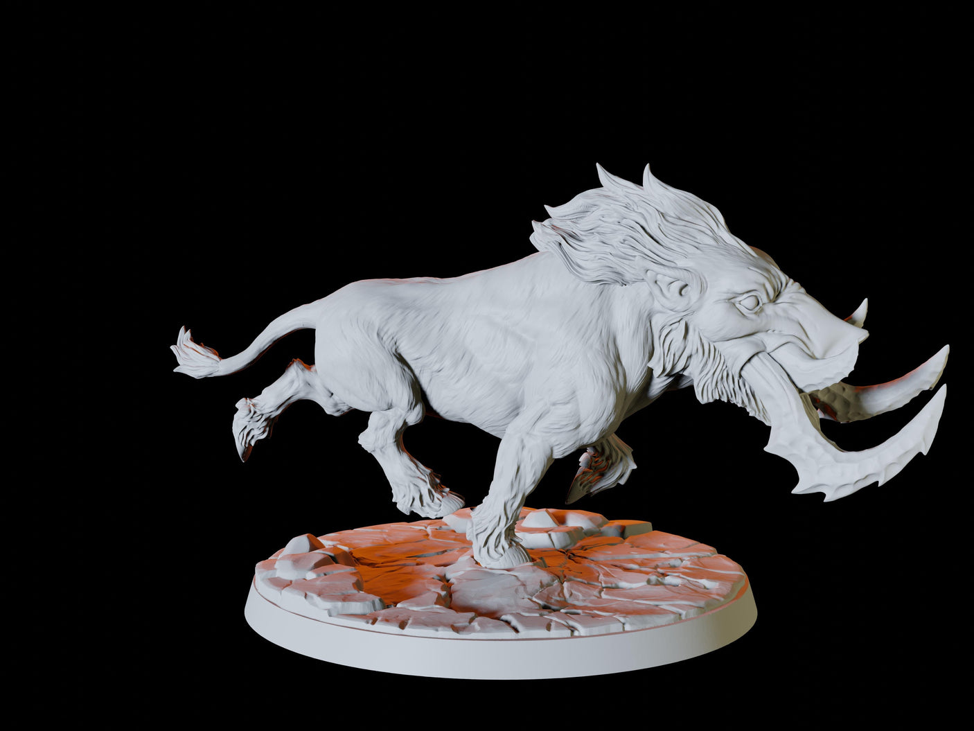 Giant Warthog Miniature for Dungeons and Dragons, Pathfinder or other TTRPGs