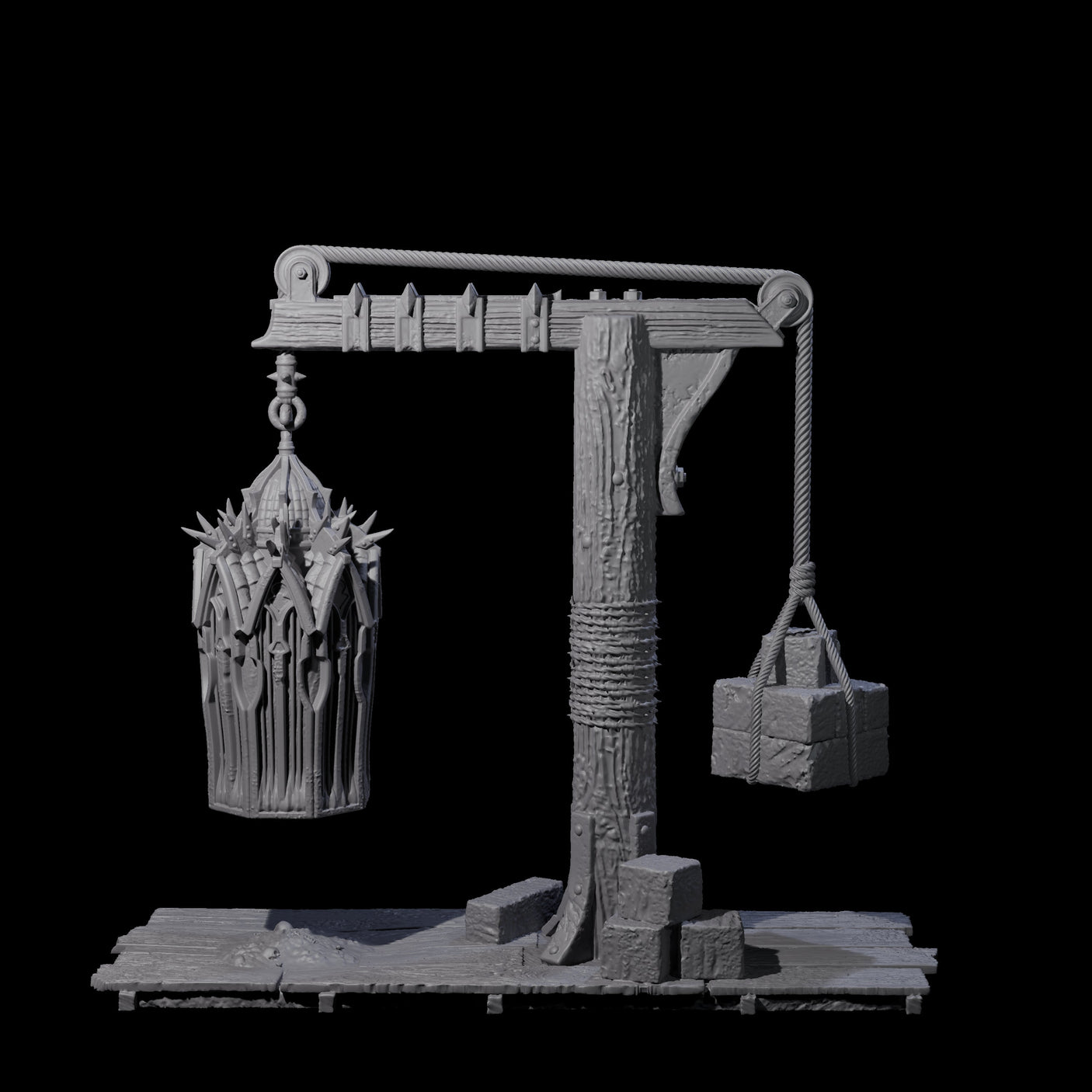 Gibbet Cage with Mimic Miniature for Dungeons and Dragons, Pathfinder or other TTRPGs
