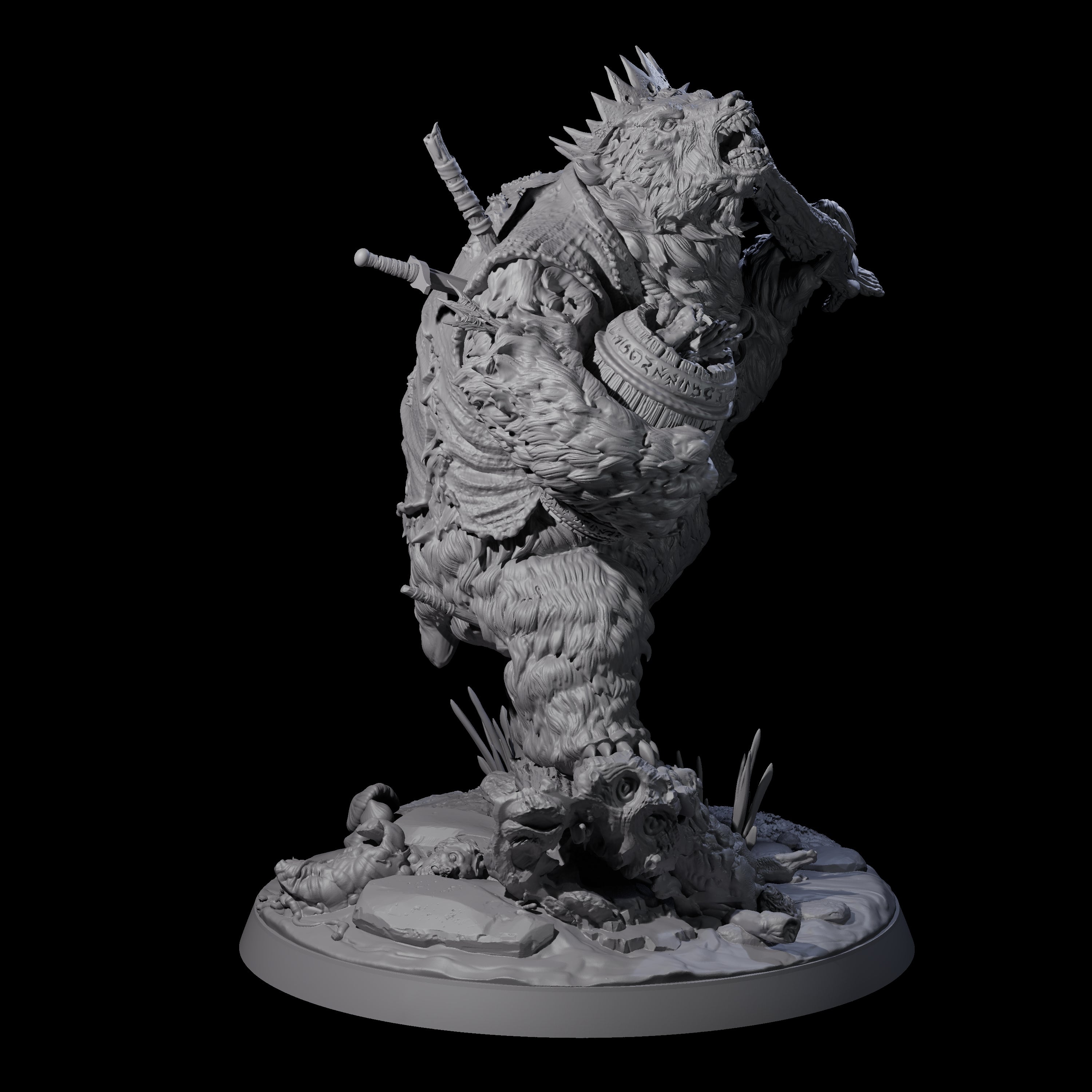 Gnawing King of the Forest Bear Miniature for Dungeons and Dragons, Pathfinder or other TTRPGs