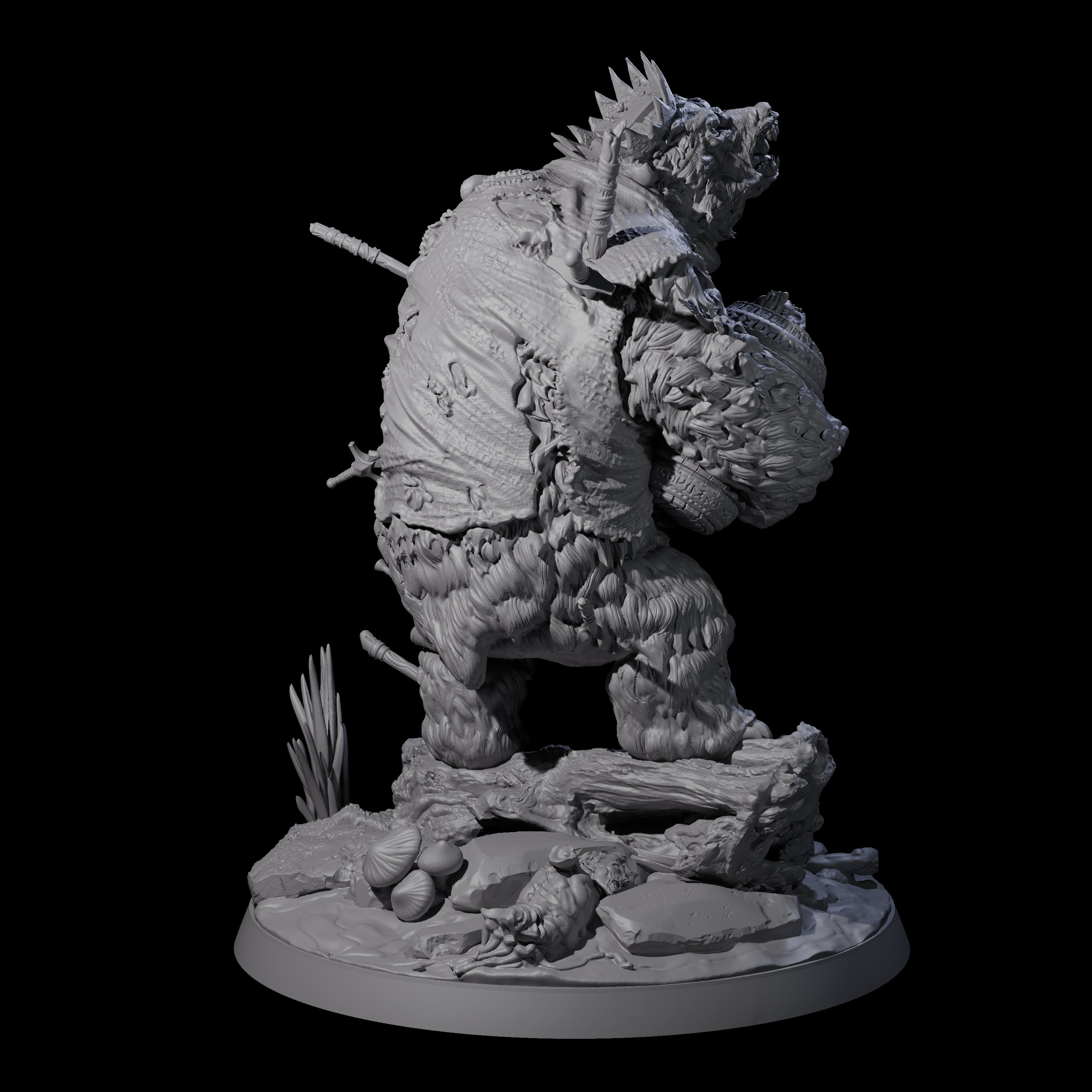 Gnawing King of the Forest Bear Miniature for Dungeons and Dragons, Pathfinder or other TTRPGs