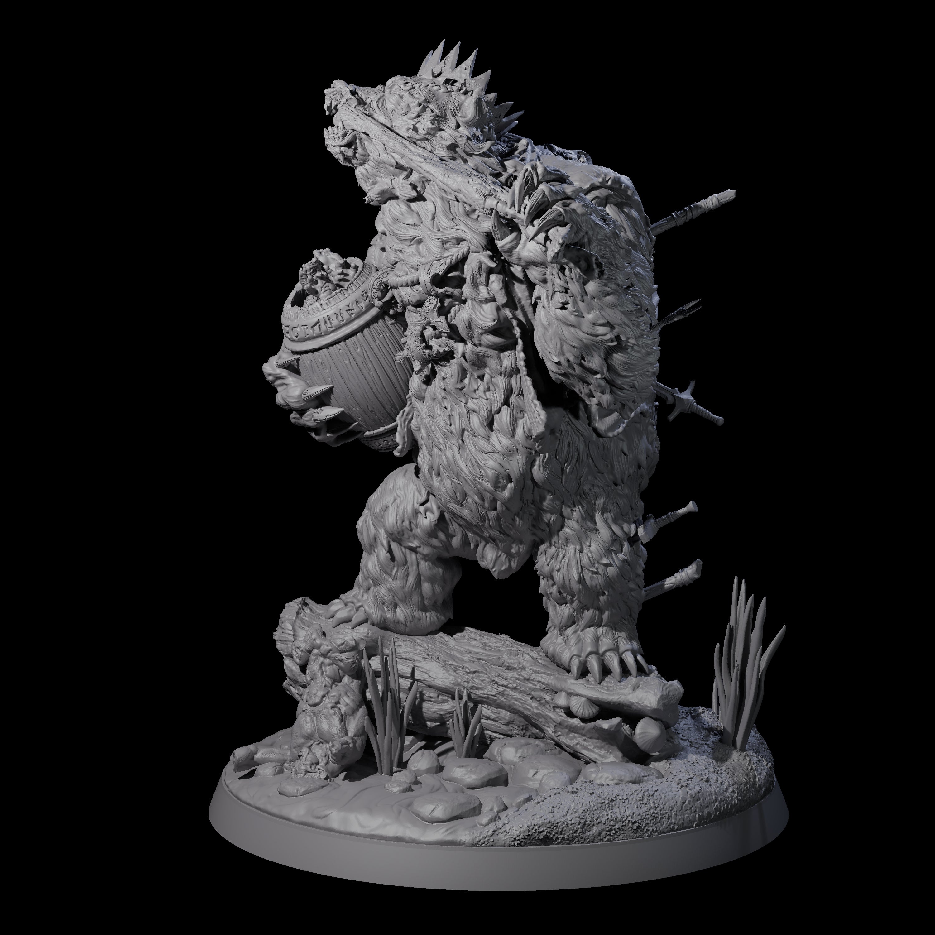 Gnawing King of the Forest Bear Miniature for Dungeons and Dragons, Pathfinder or other TTRPGs