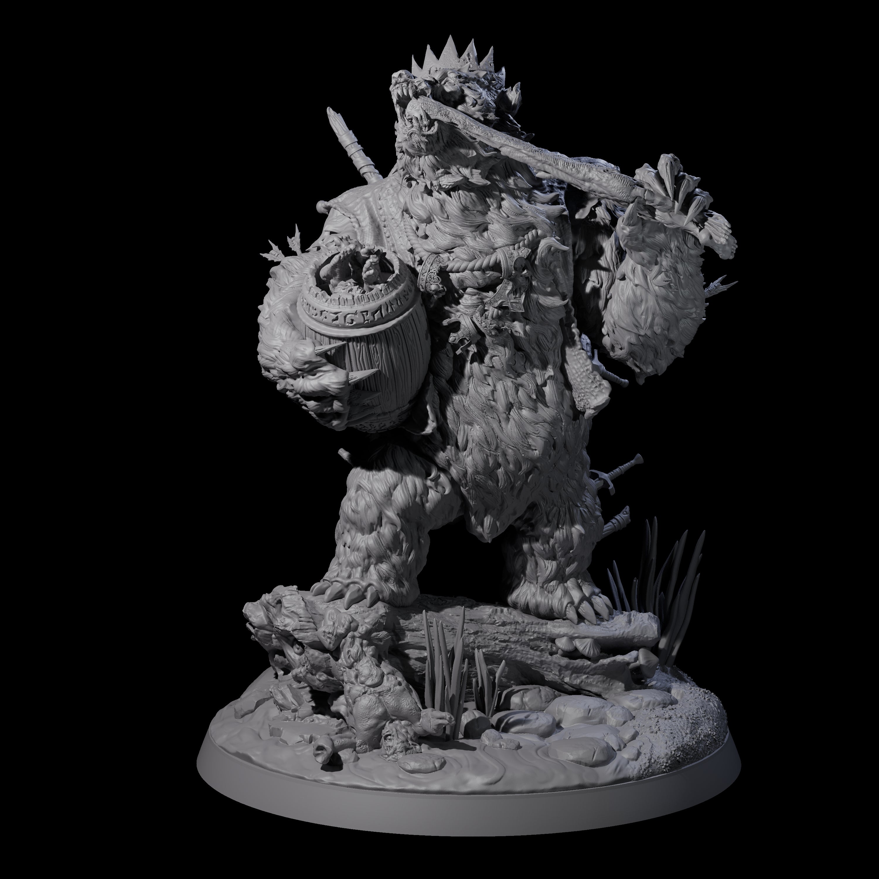 Gnawing King of the Forest Bear Miniature for Dungeons and Dragons, Pathfinder or other TTRPGs