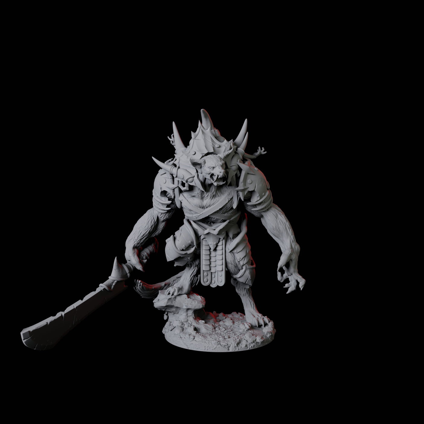 Gnoll Claw Fighter B Miniature for Dungeons and Dragons, Pathfinder or other TTRPGs