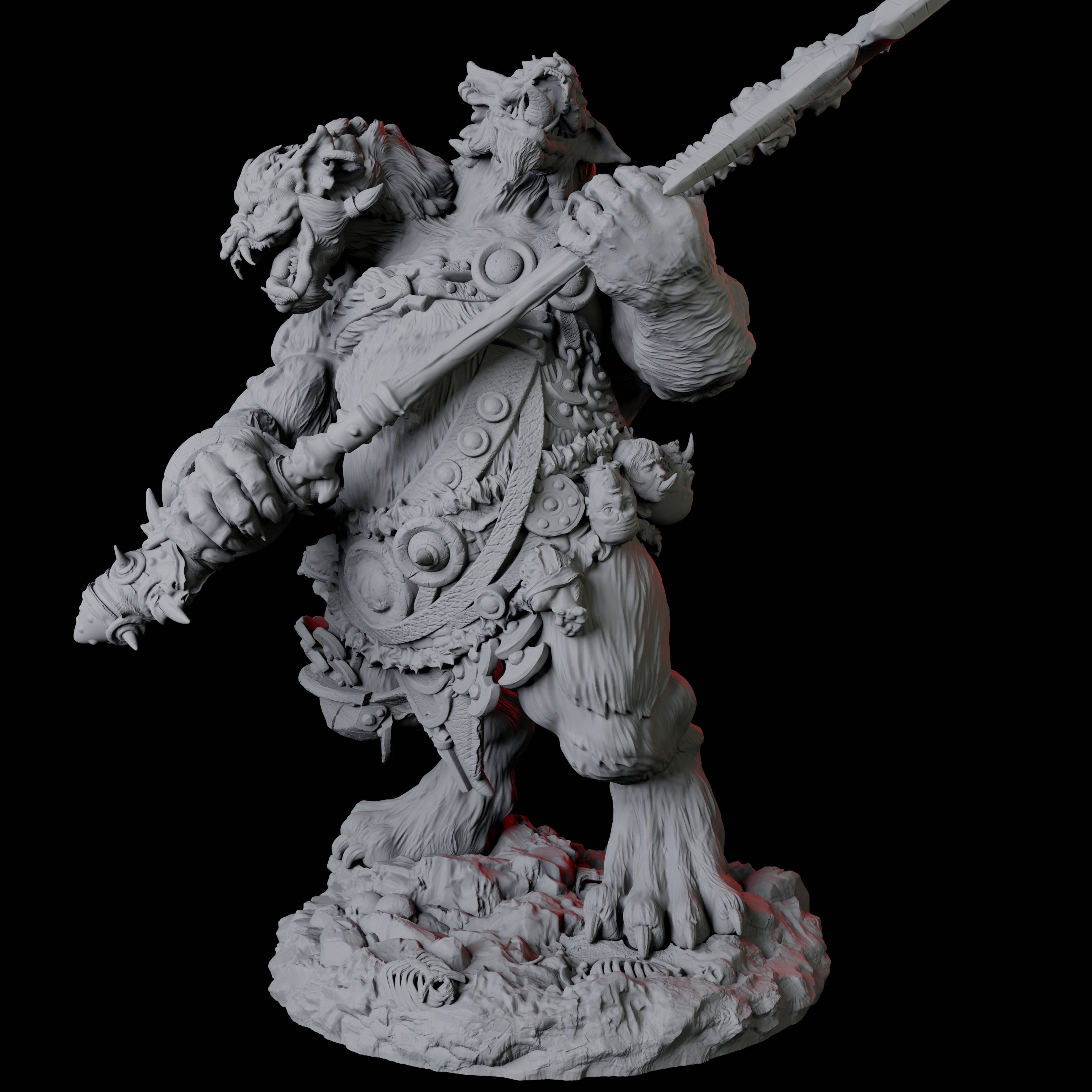 Gnoll Ettin A Miniature for Dungeons and Dragons, Pathfinder or other TTRPGs