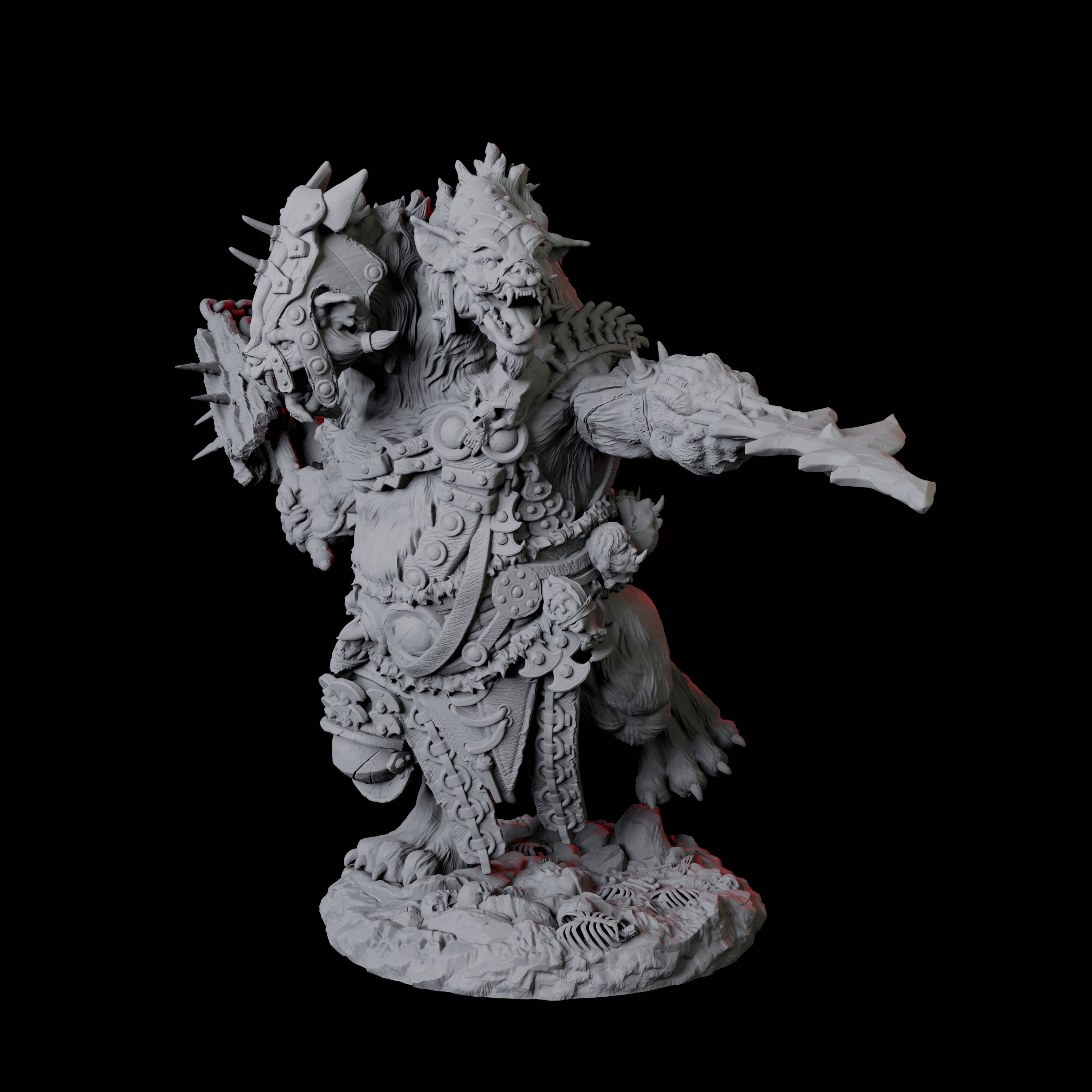 Gnoll Ettin B Miniature for Dungeons and Dragons, Pathfinder or other TTRPGs