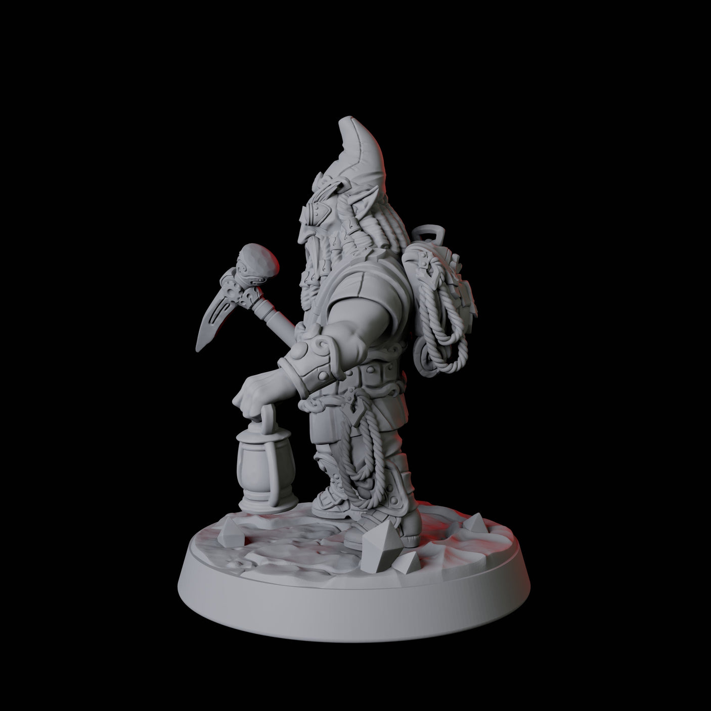 Gnome Miner A Miniature for Dungeons and Dragons, Pathfinder or other TTRPGs