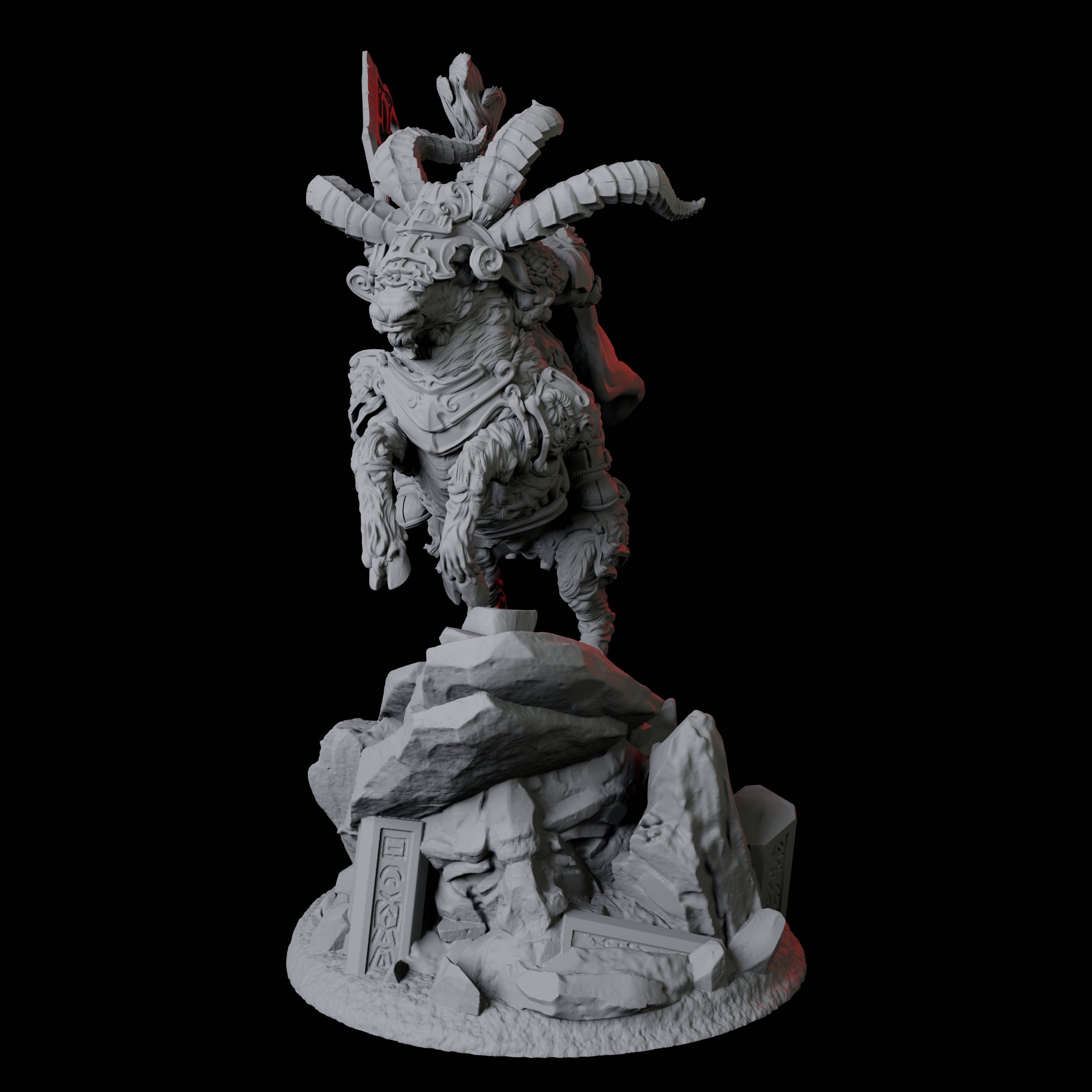 Goat Mounted Dwarf Warrior A Miniature for Dungeons and Dragons, Pathfinder or other TTRPGs