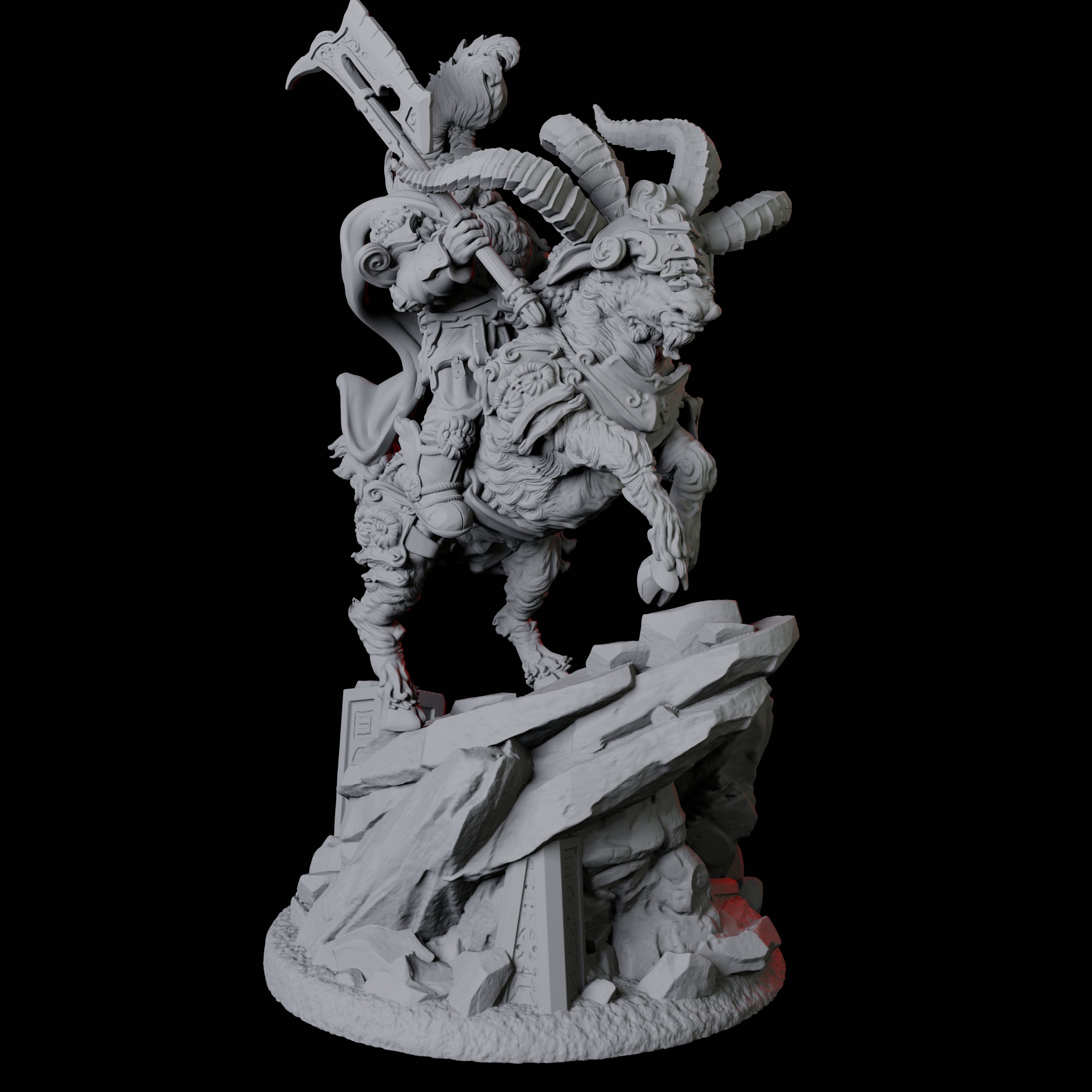 Goat Mounted Dwarf Warrior A Miniature for Dungeons and Dragons, Pathfinder or other TTRPGs