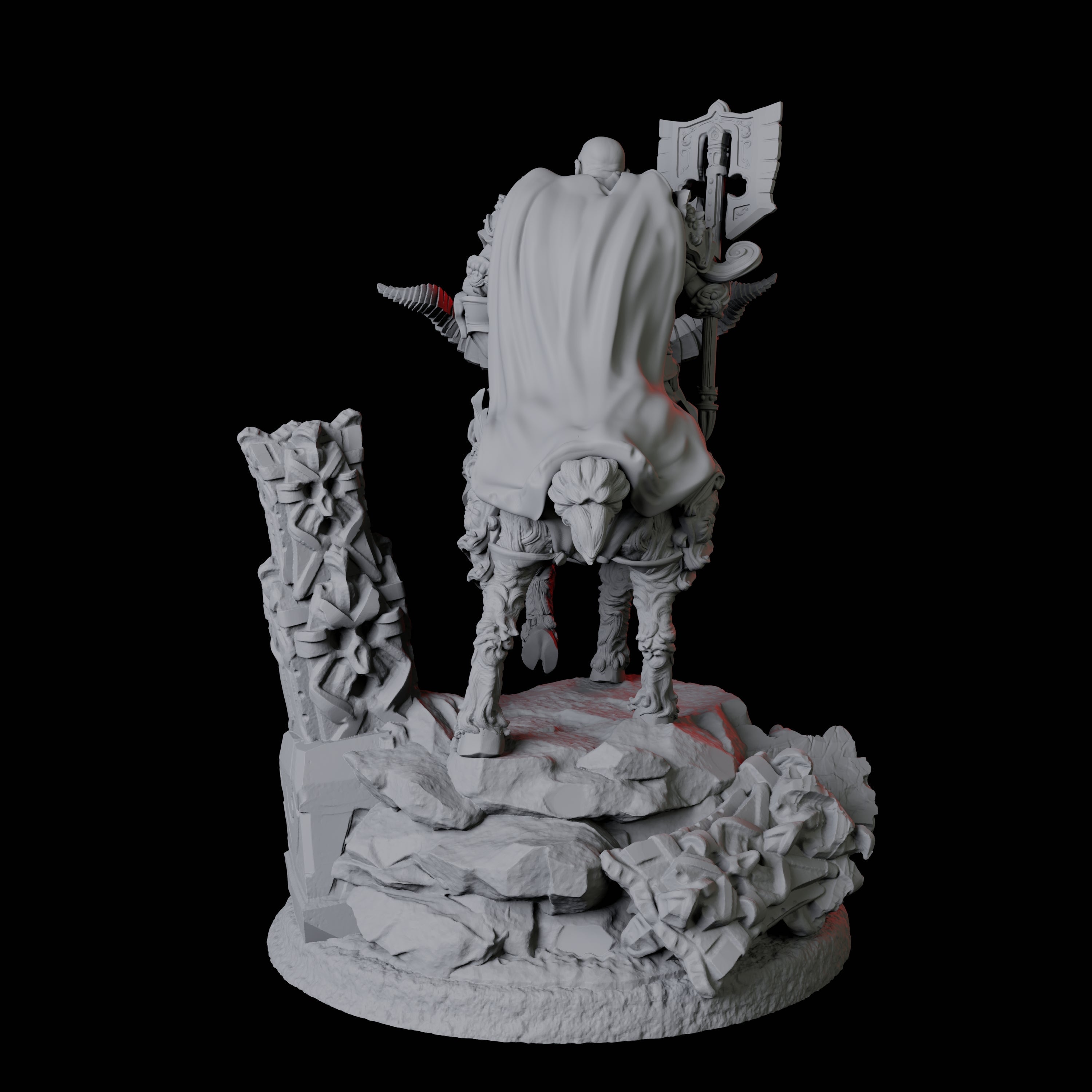 Goat Mounted Dwarf Warrior B Miniature for Dungeons and Dragons, Pathfinder or other TTRPGs