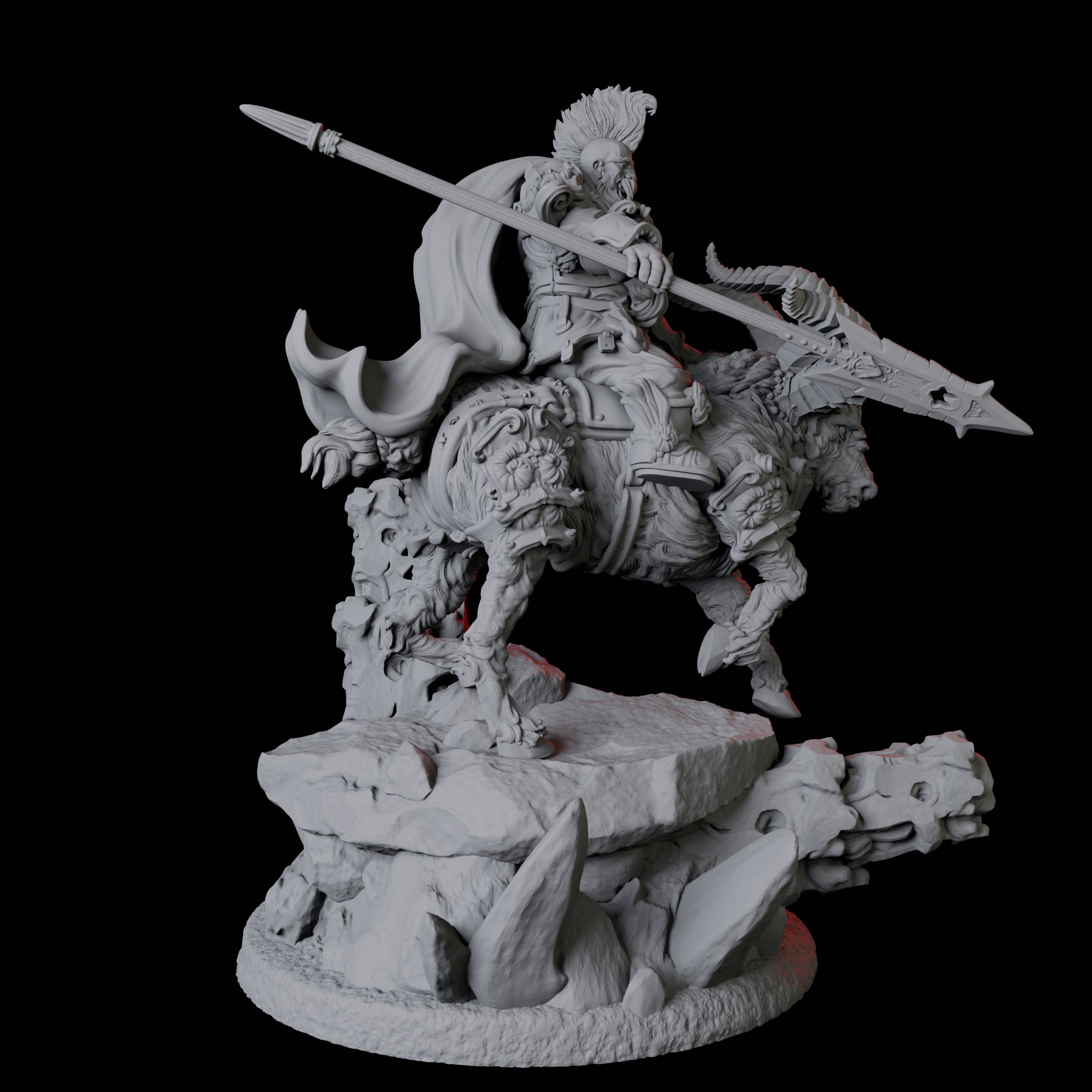 Goat Mounted Dwarf Warrior C Miniature for Dungeons and Dragons, Pathfinder or other TTRPGs