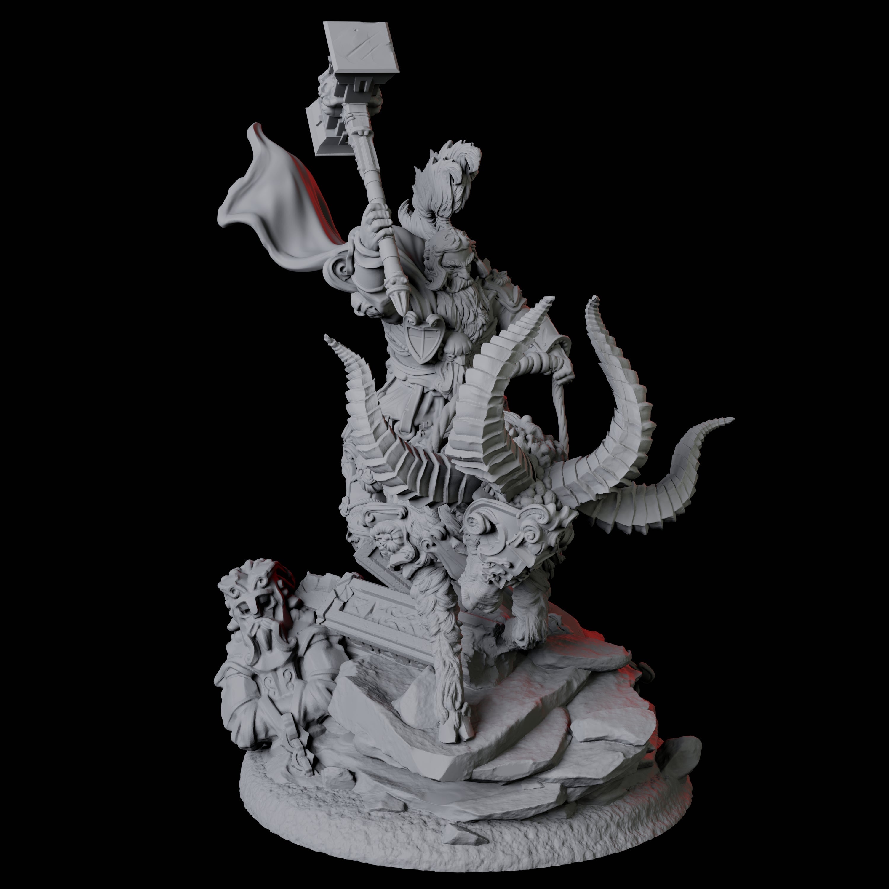 Goat Mounted Dwarf Warrior D Miniature for Dungeons and Dragons, Pathfinder or other TTRPGs