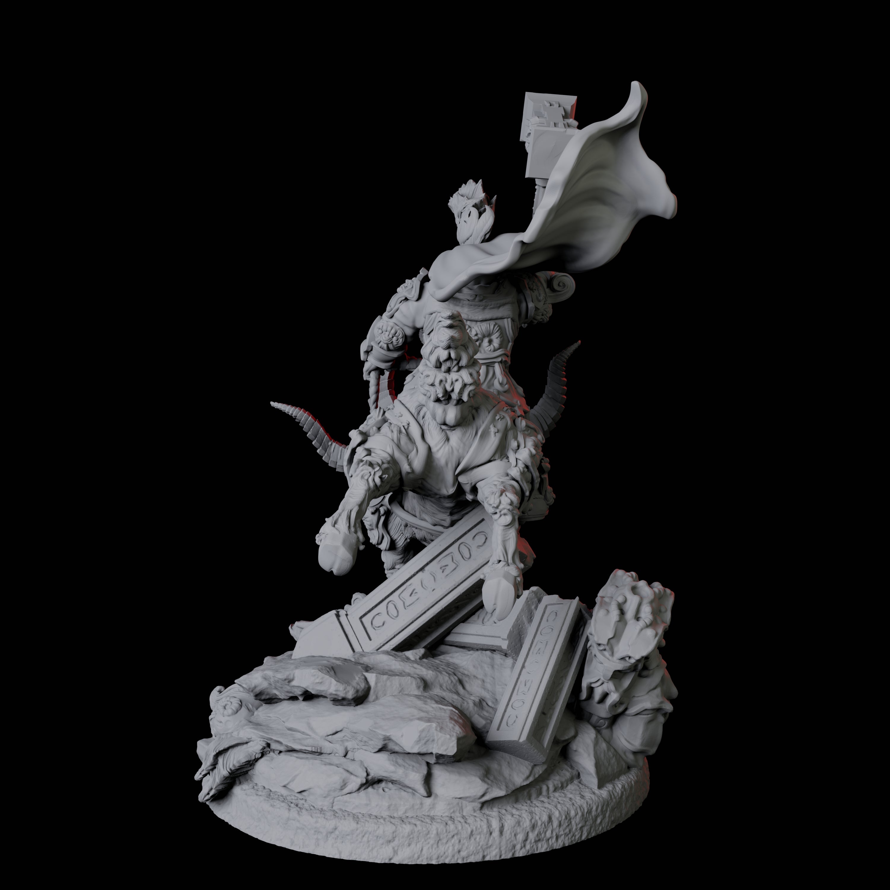 Goat Mounted Dwarf Warrior D Miniature for Dungeons and Dragons, Pathfinder or other TTRPGs