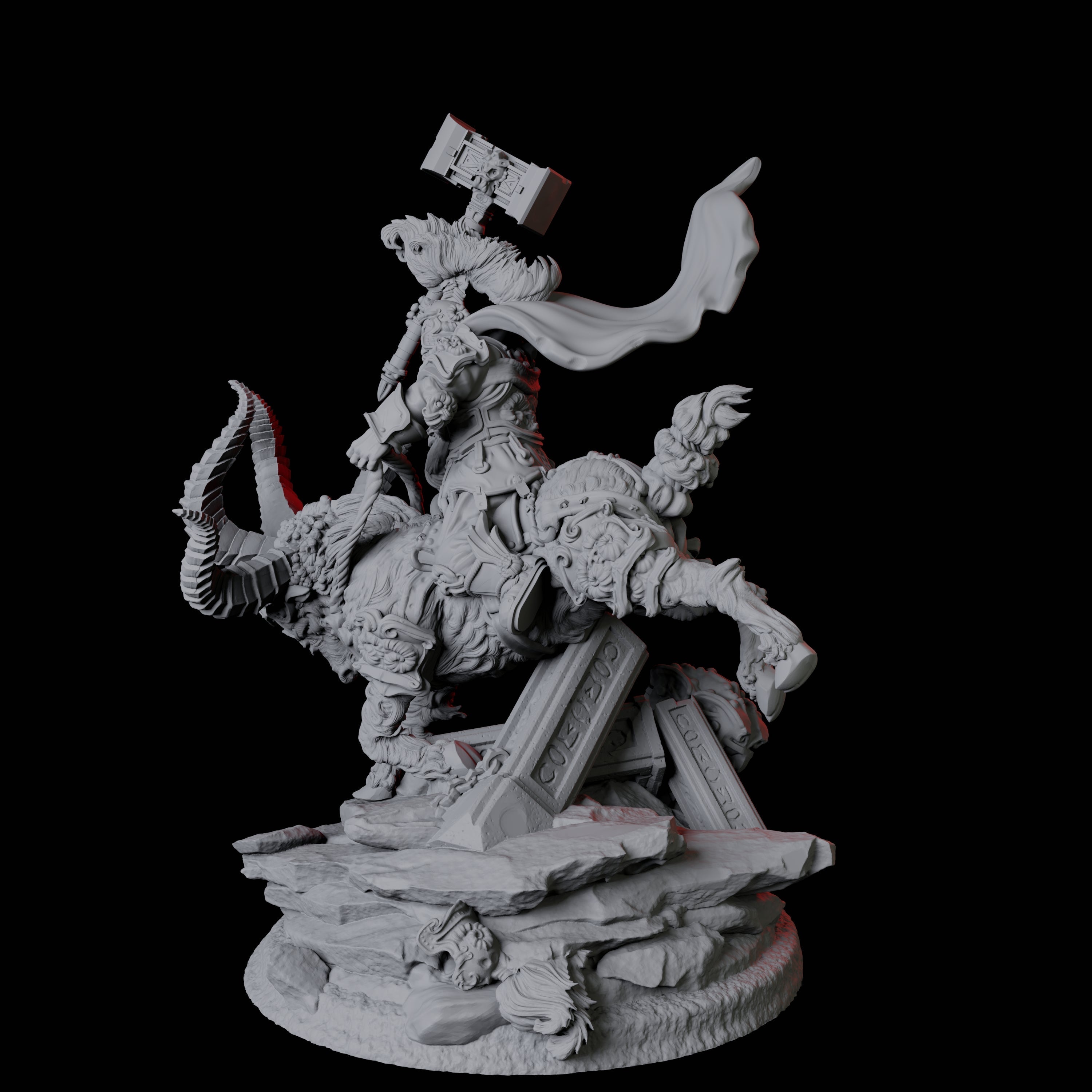 Goat Mounted Dwarf Warrior D Miniature for Dungeons and Dragons, Pathfinder or other TTRPGs