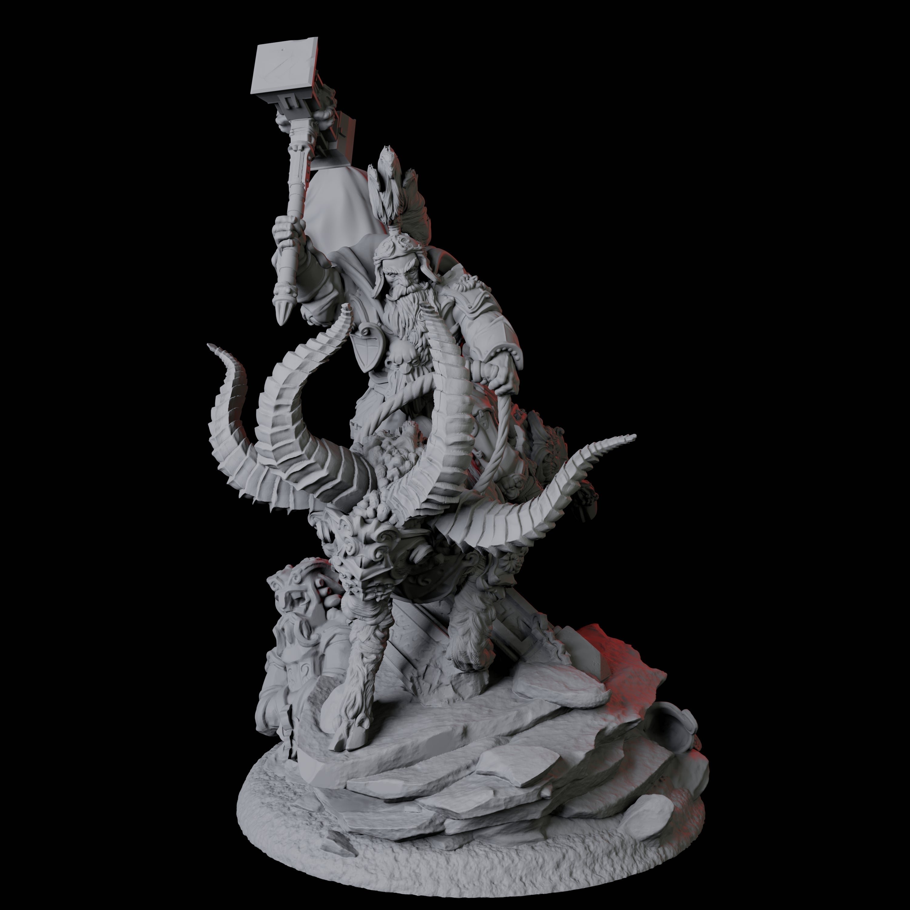 Goat Mounted Dwarf Warrior D Miniature for Dungeons and Dragons, Pathfinder or other TTRPGs