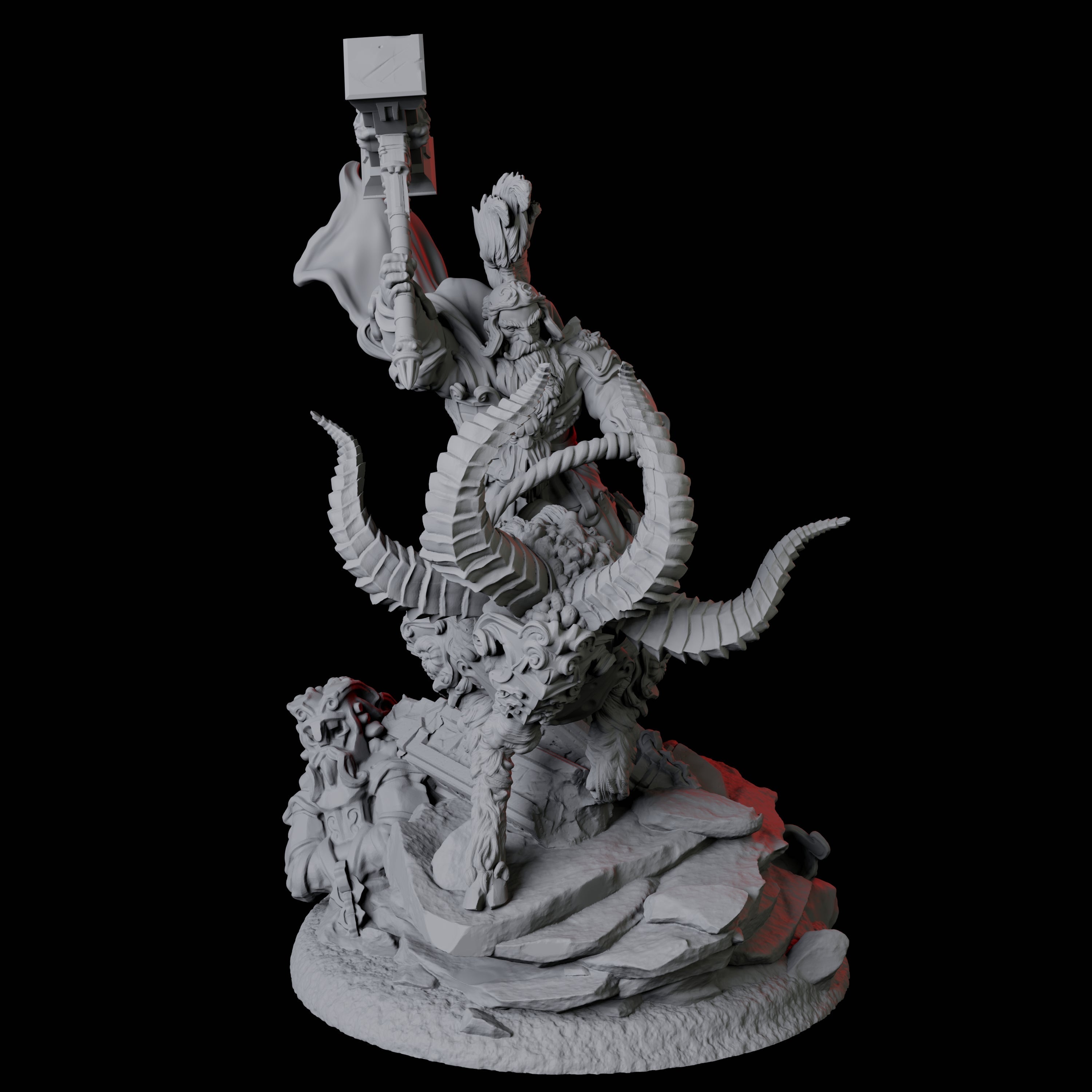 Goat Mounted Dwarf Warrior D Miniature for Dungeons and Dragons, Pathfinder or other TTRPGs