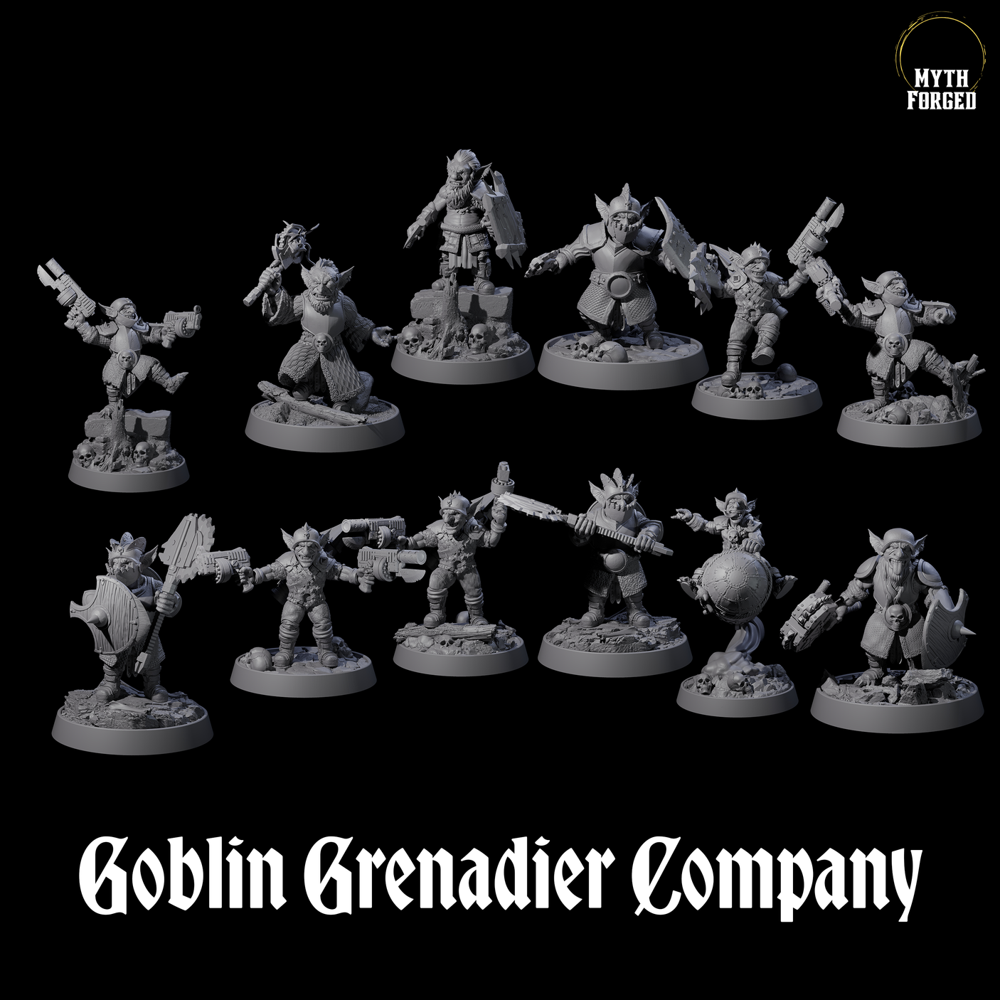 Goblin Grenadier Company Miniature for Dungeons and Dragons, Pathfinder or other TTRPGs