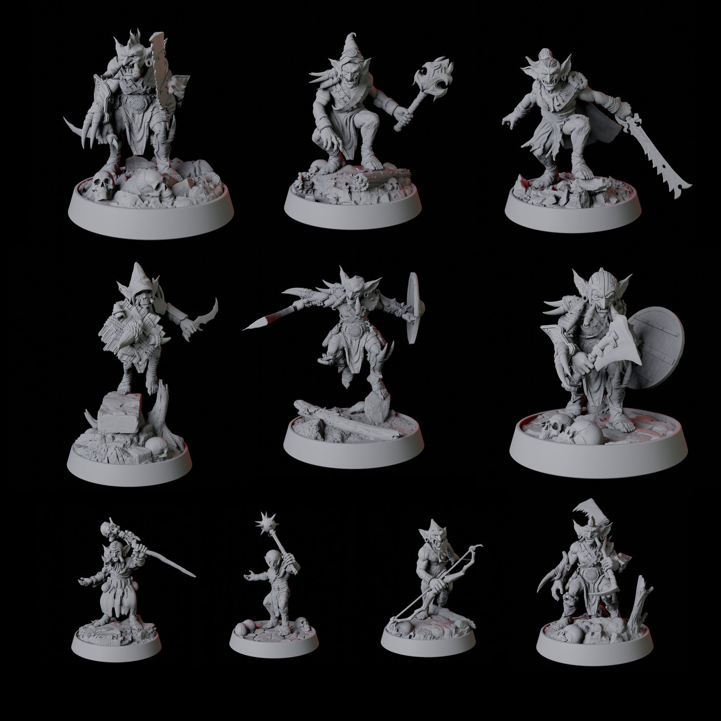 Goblin Horde Miniature for Dungeons and Dragons, Pathfinder or other TTRPGs