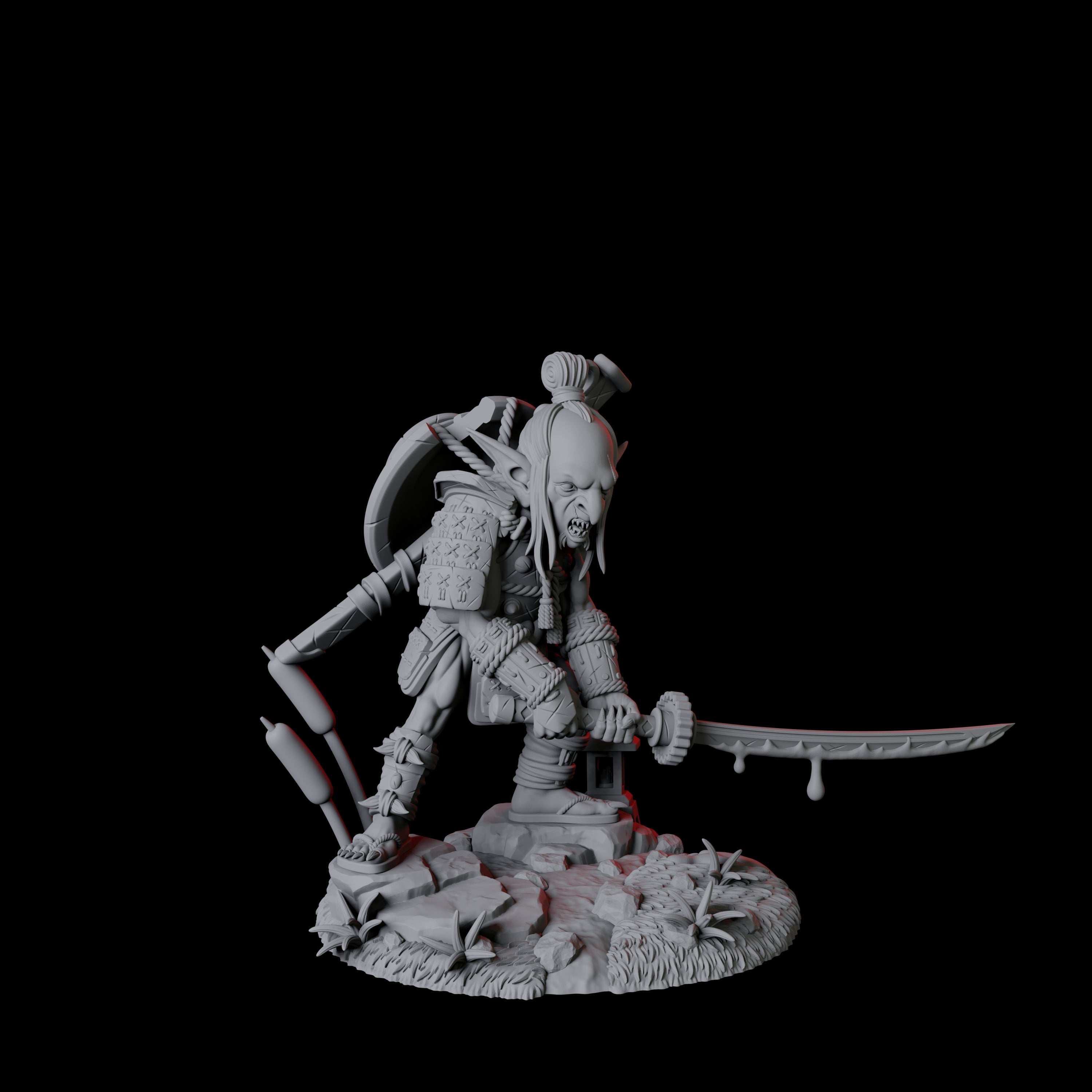 Goblin Samurai Miniature for Dungeons and Dragons, Pathfinder or other TTRPGs