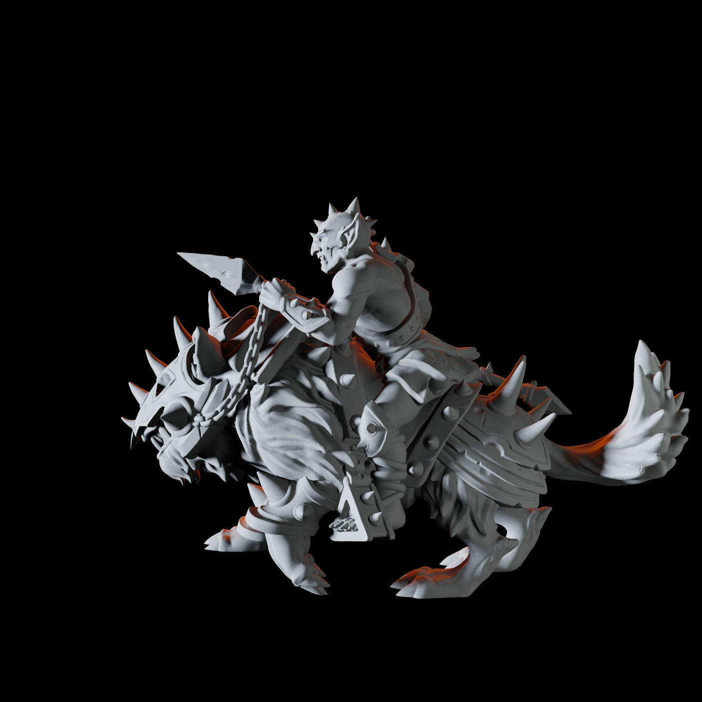 Goblin Wolf Rider Miniature for Dungeons and Dragons, Pathfinder or other TTRPGs