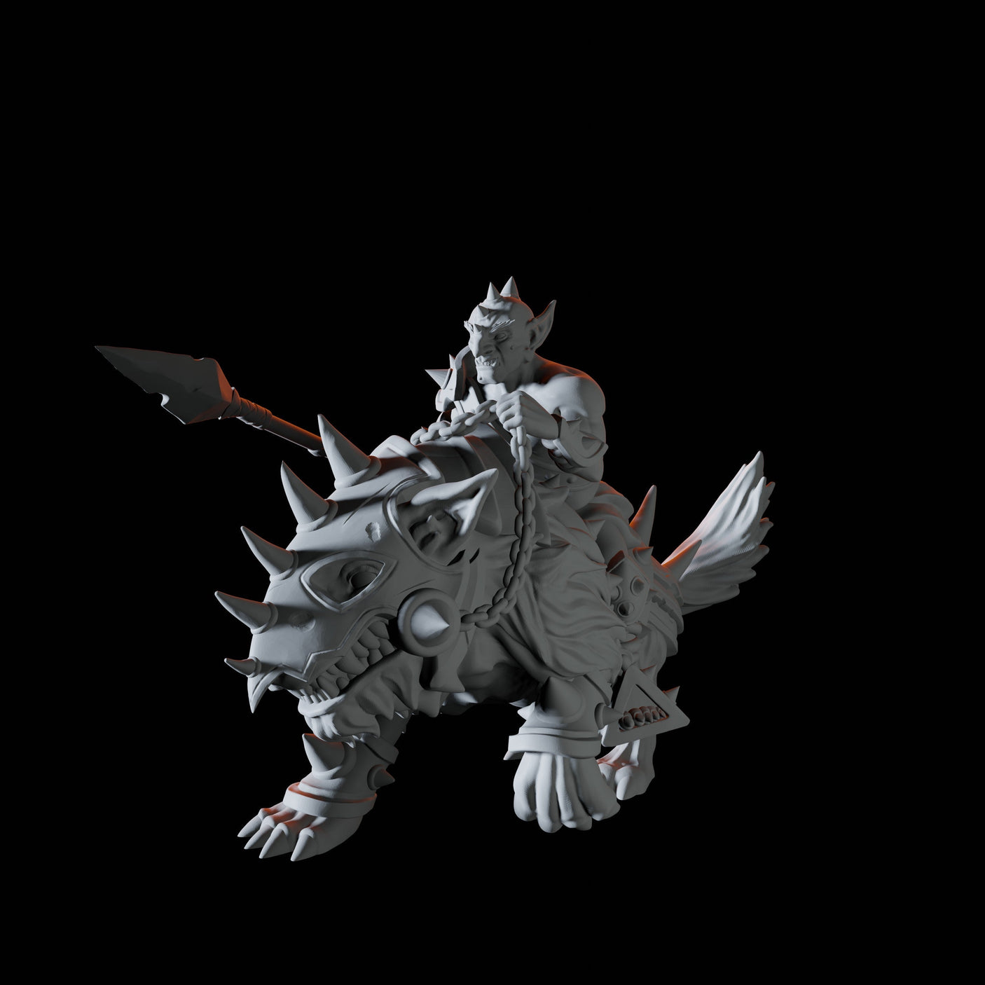Goblin Wolf Rider Miniature for Dungeons and Dragons, Pathfinder or other TTRPGs