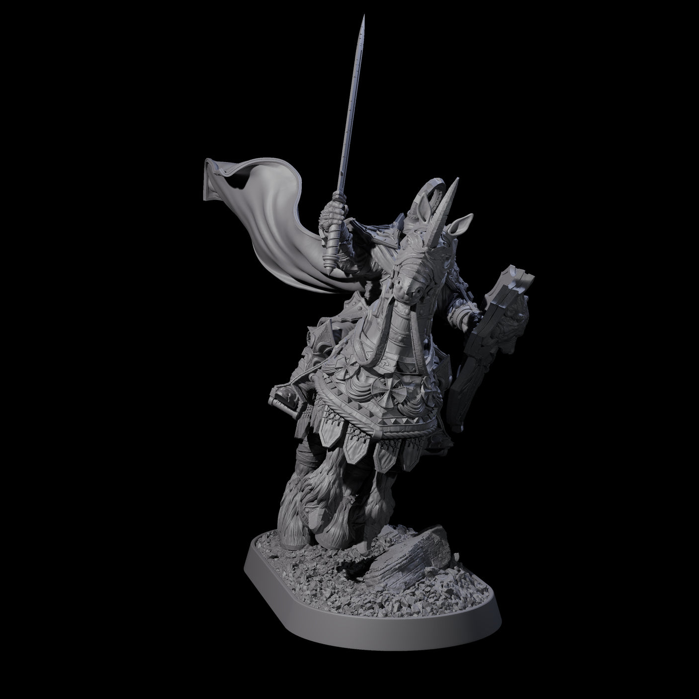 Golden Circle Cavalry Miniature for Dungeons and Dragons, Pathfinder or other TTRPGs