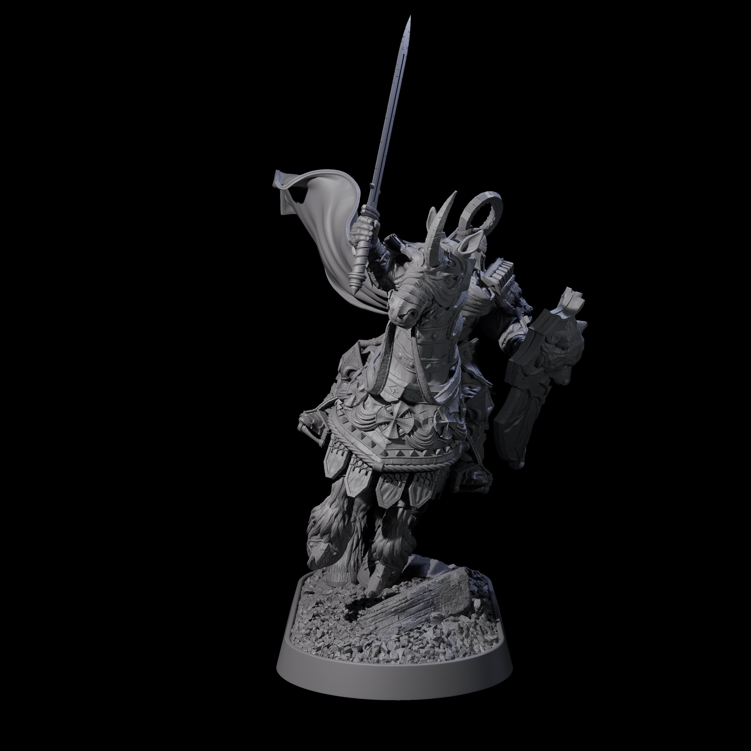 Golden Circle Cavalry Miniature for Dungeons and Dragons, Pathfinder or other TTRPGs