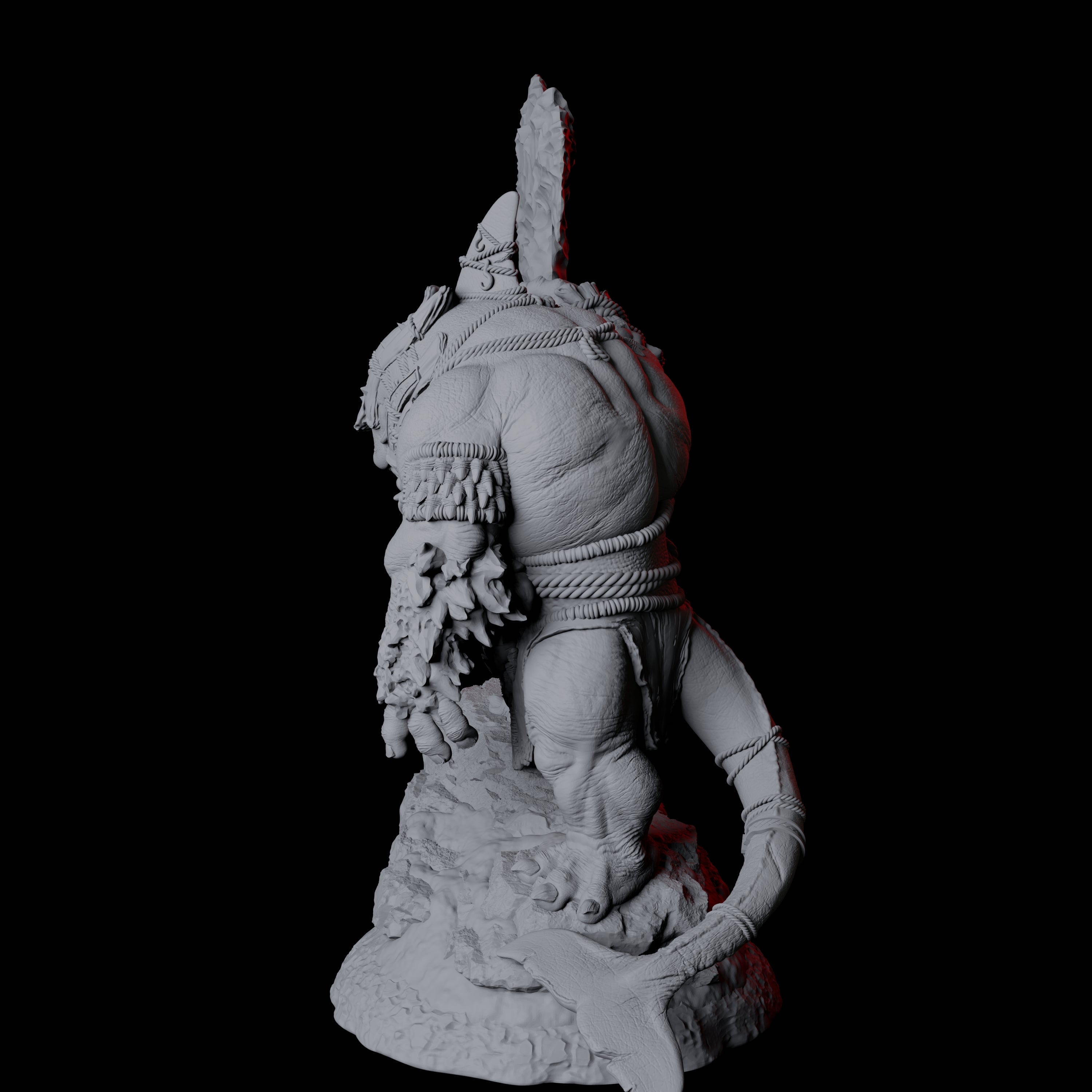 Graceful Orcafolk Warrior B Miniature for Dungeons and Dragons, Pathfinder or other TTRPGs