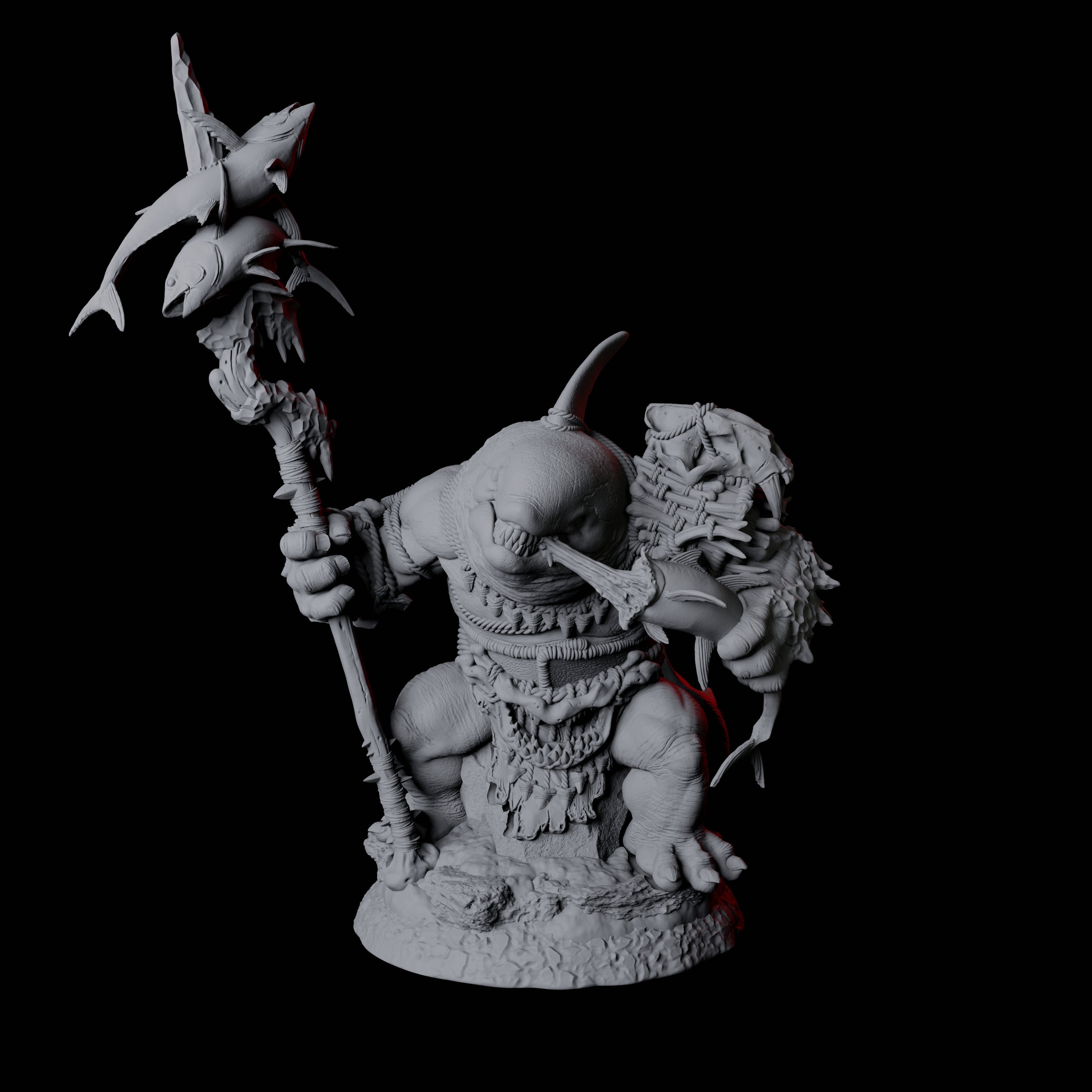 Graceful Orcafolk Warrior C Miniature for Dungeons and Dragons, Pathfinder or other TTRPGs