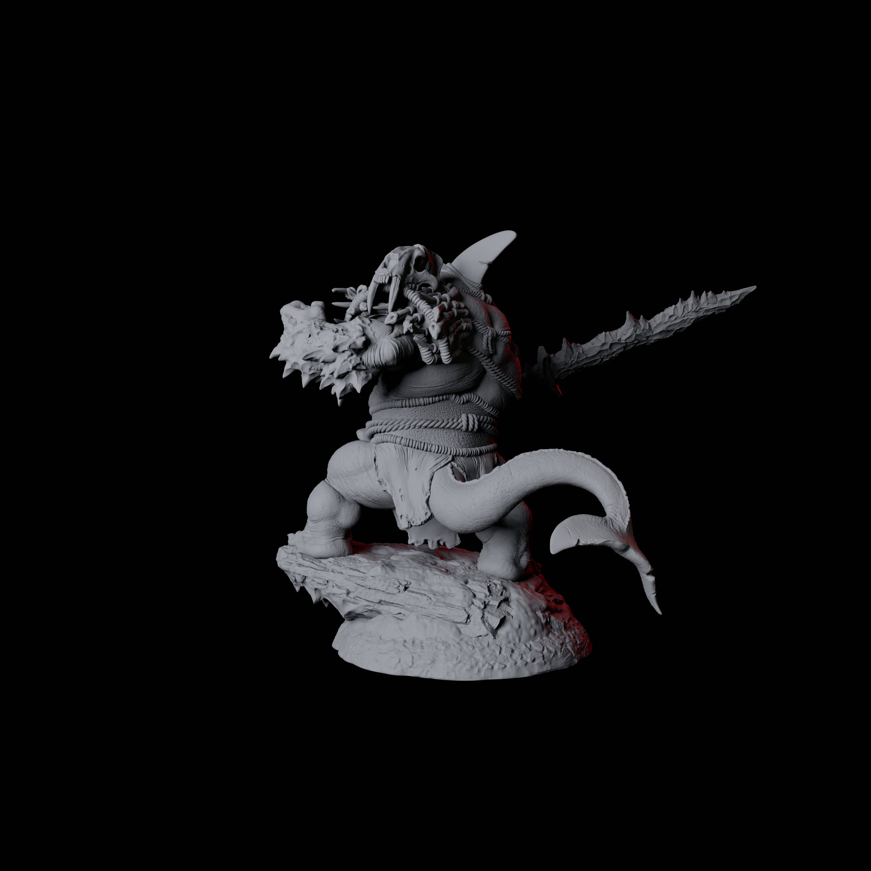 Graceful Orcafolk Warrior D Miniature for Dungeons and Dragons, Pathfinder or other TTRPGs