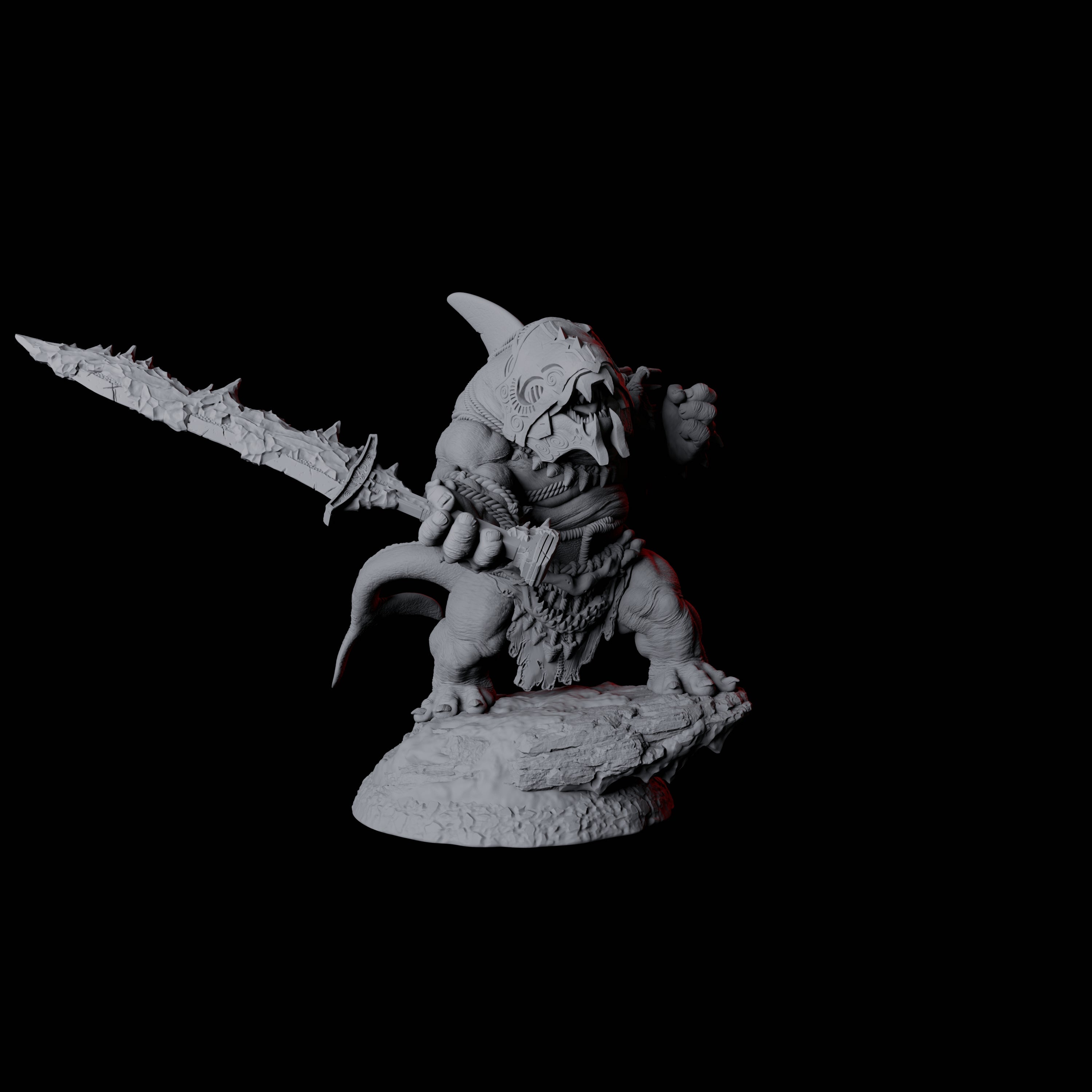 Graceful Orcafolk Warrior D Miniature for Dungeons and Dragons, Pathfinder or other TTRPGs