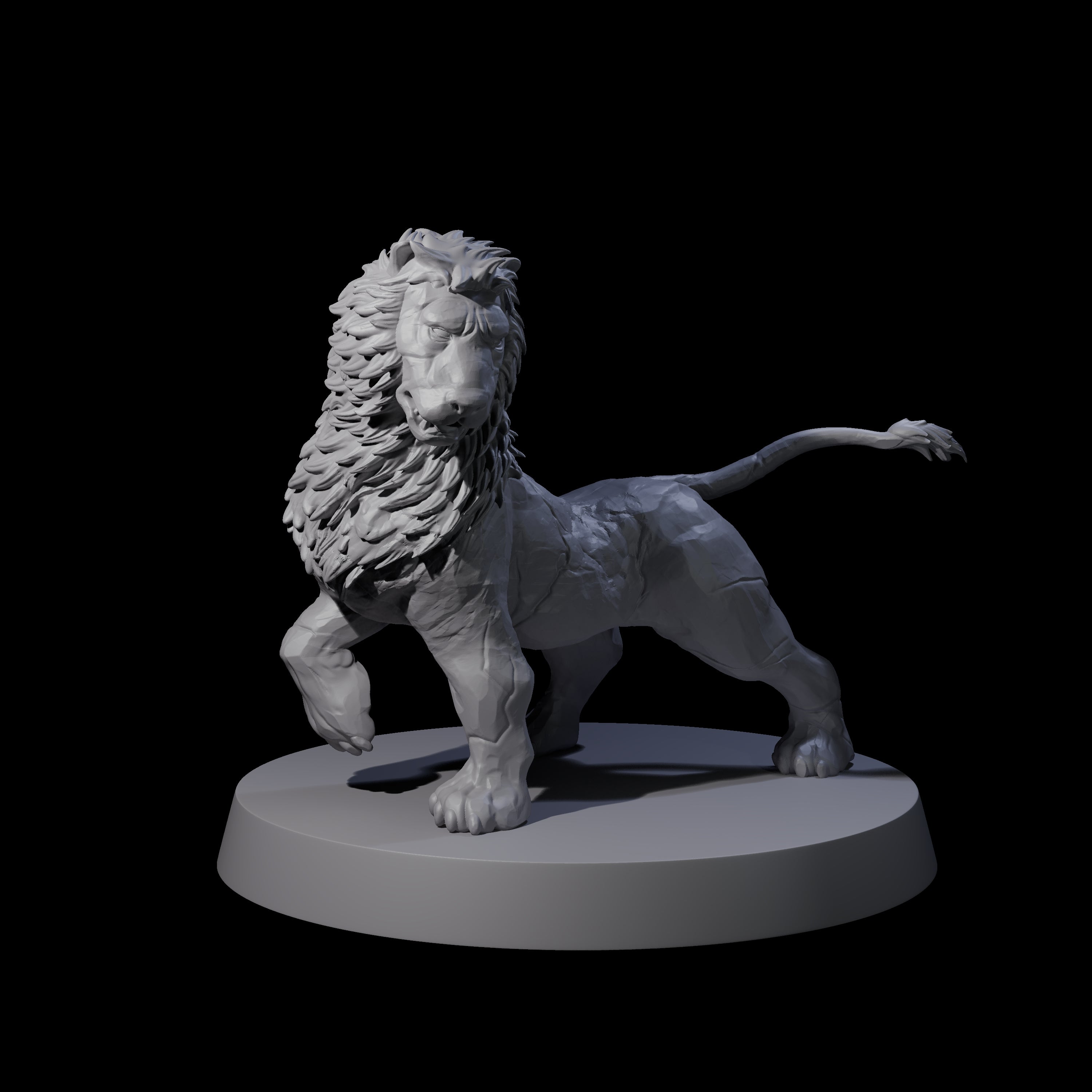 Grainy Lion Statue A Miniature for Dungeons and Dragons, Pathfinder or other TTRPGs