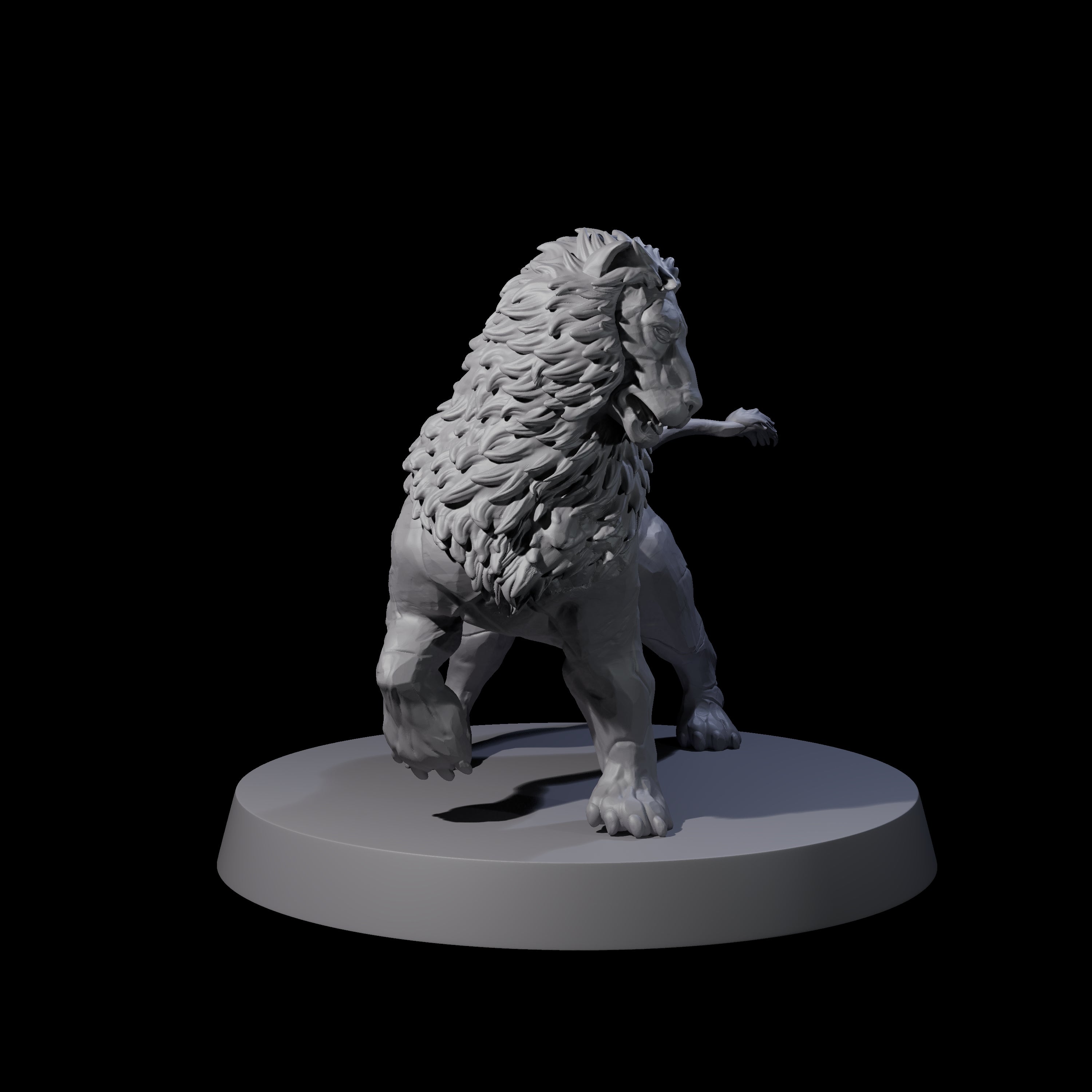 Grainy Lion Statue A Miniature for Dungeons and Dragons, Pathfinder or other TTRPGs