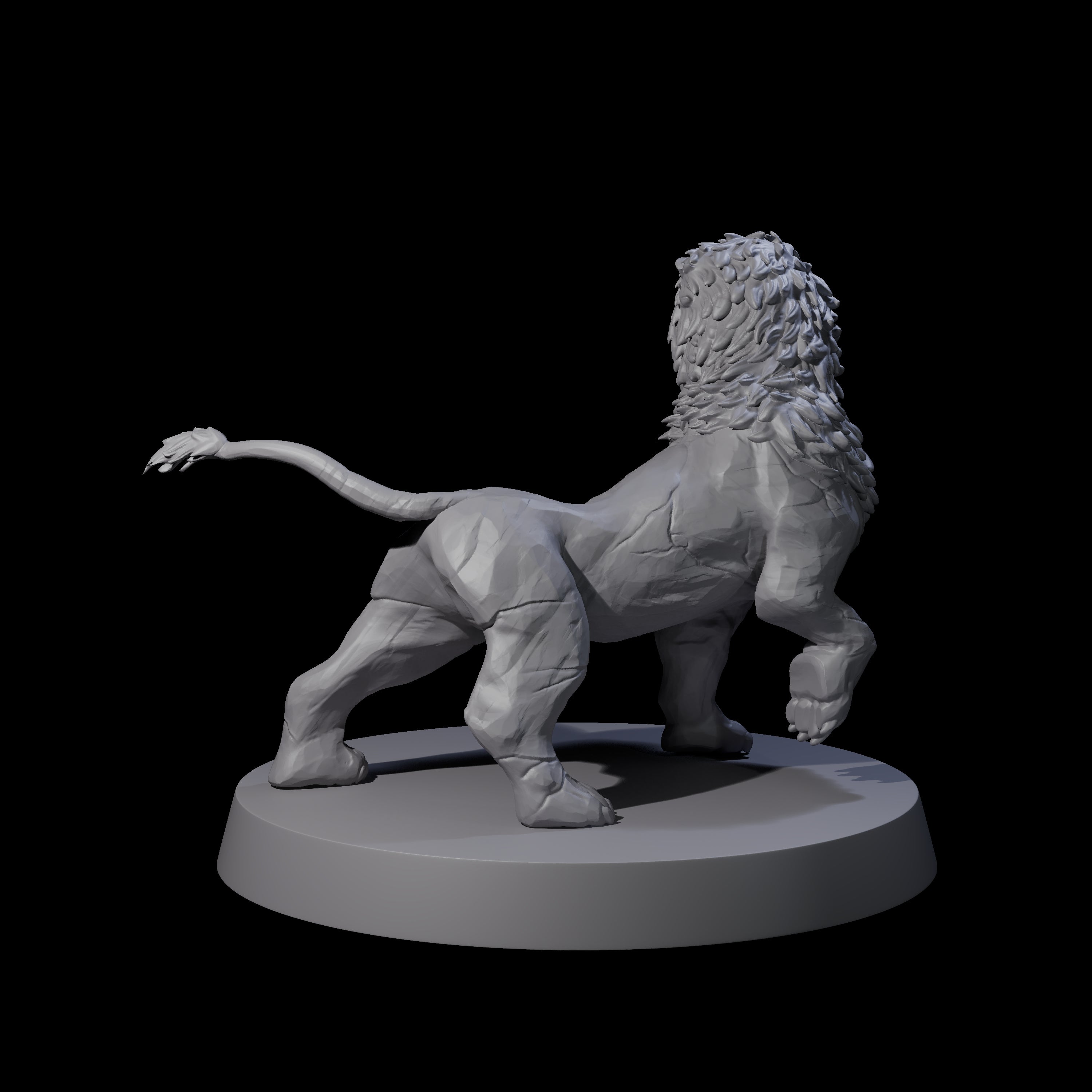 Grainy Lion Statue A Miniature for Dungeons and Dragons, Pathfinder or other TTRPGs