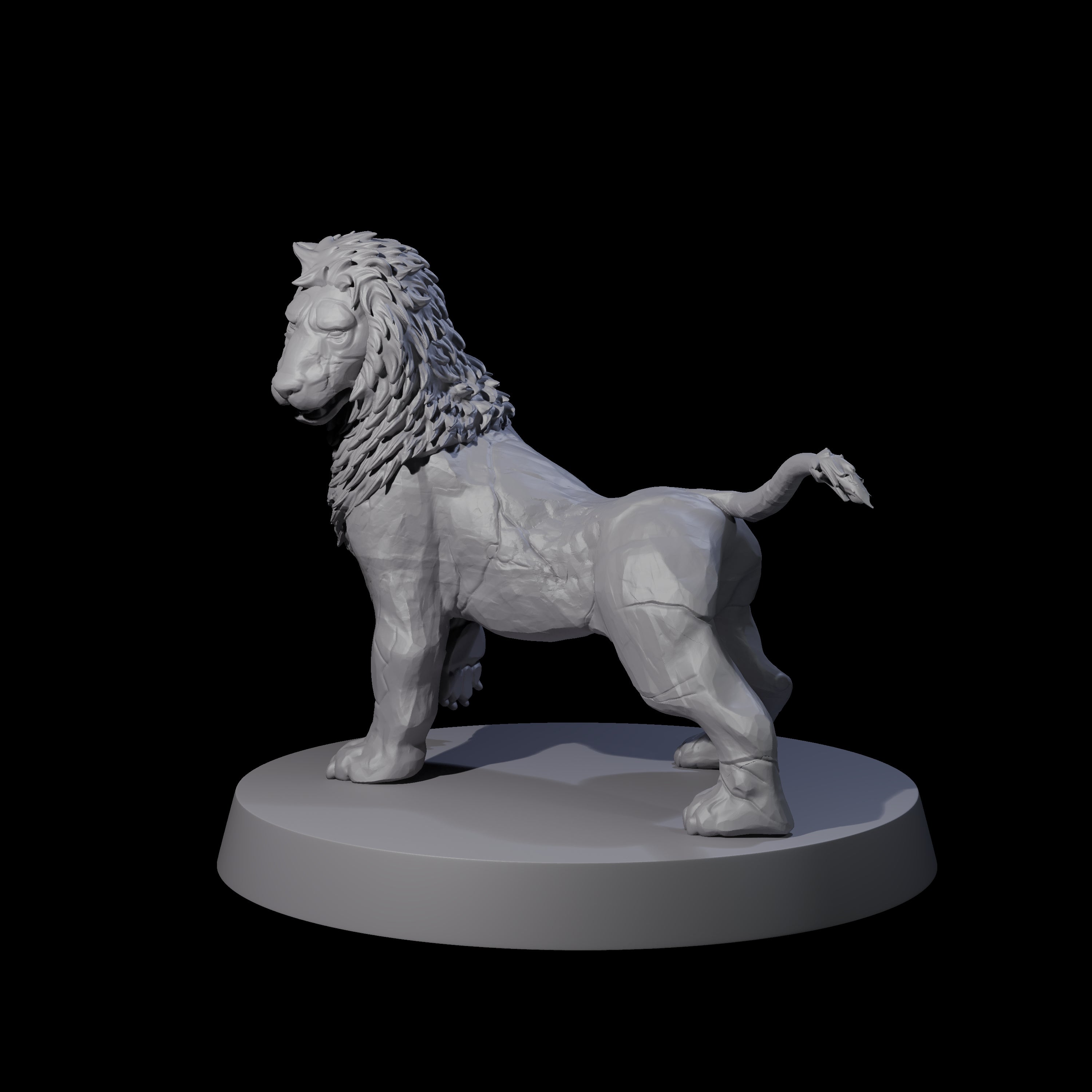 Grainy Lion Statue A Miniature for Dungeons and Dragons, Pathfinder or other TTRPGs