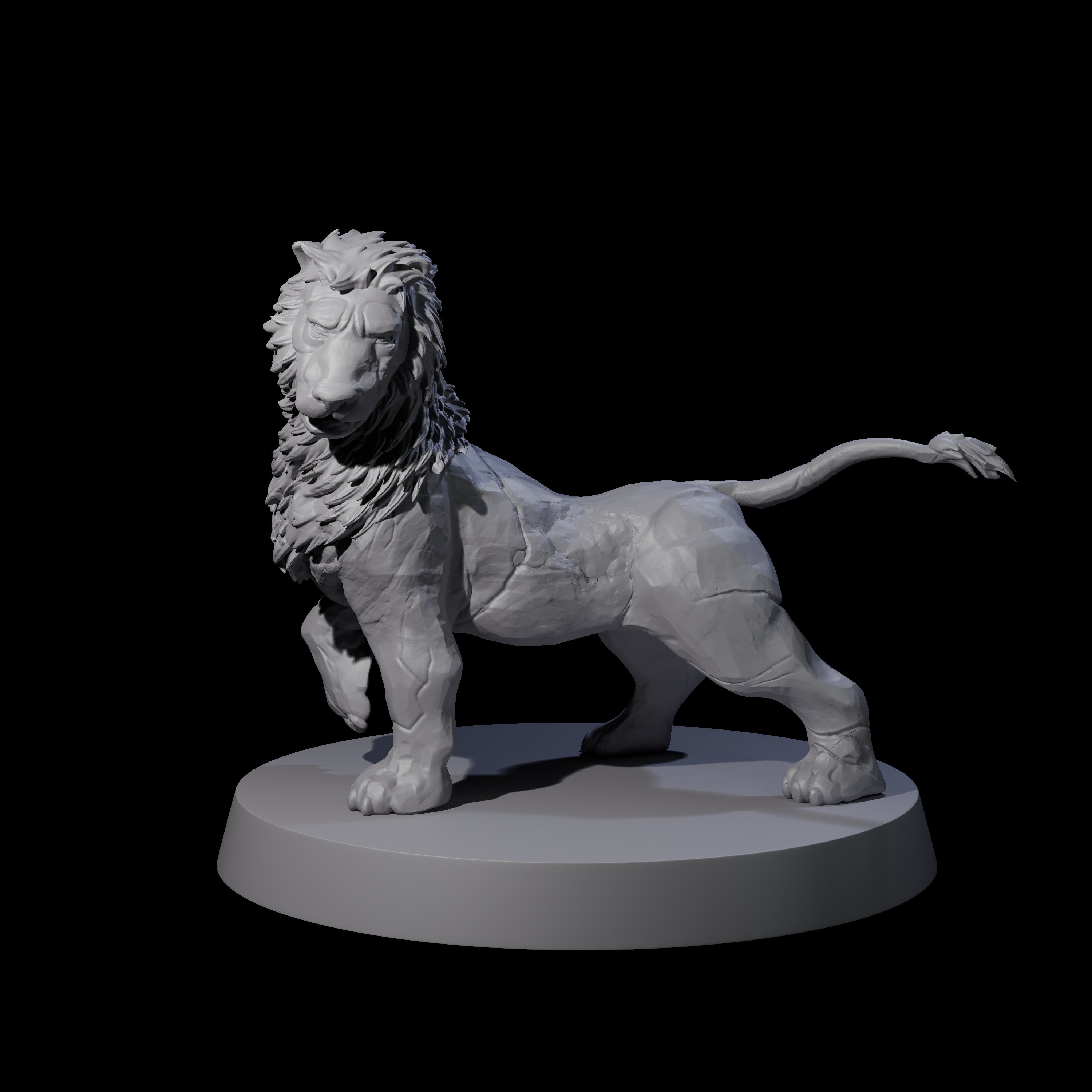 Grainy Lion Statue A Miniature for Dungeons and Dragons, Pathfinder or other TTRPGs