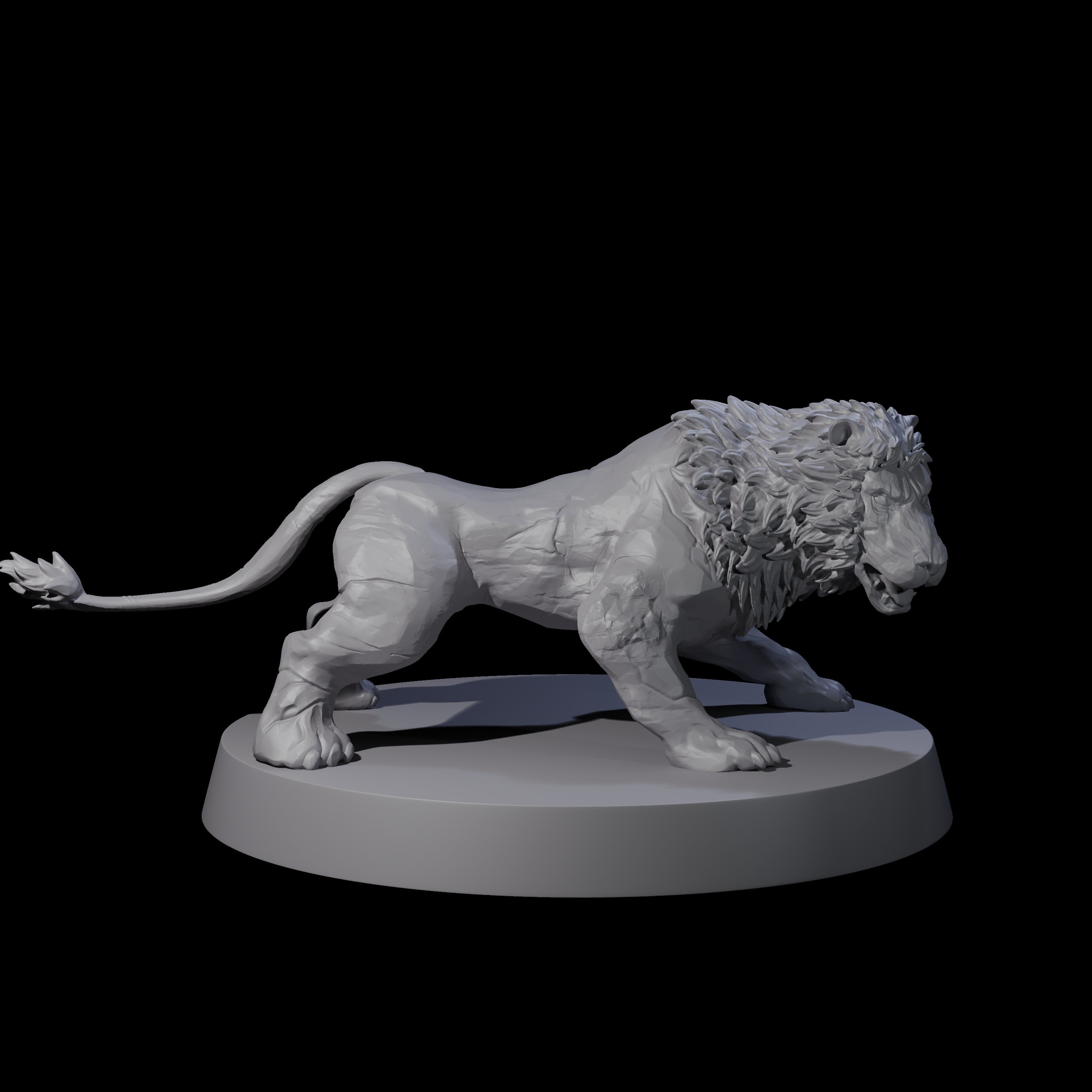 Grainy Lion Statue B Miniature for Dungeons and Dragons, Pathfinder or other TTRPGs