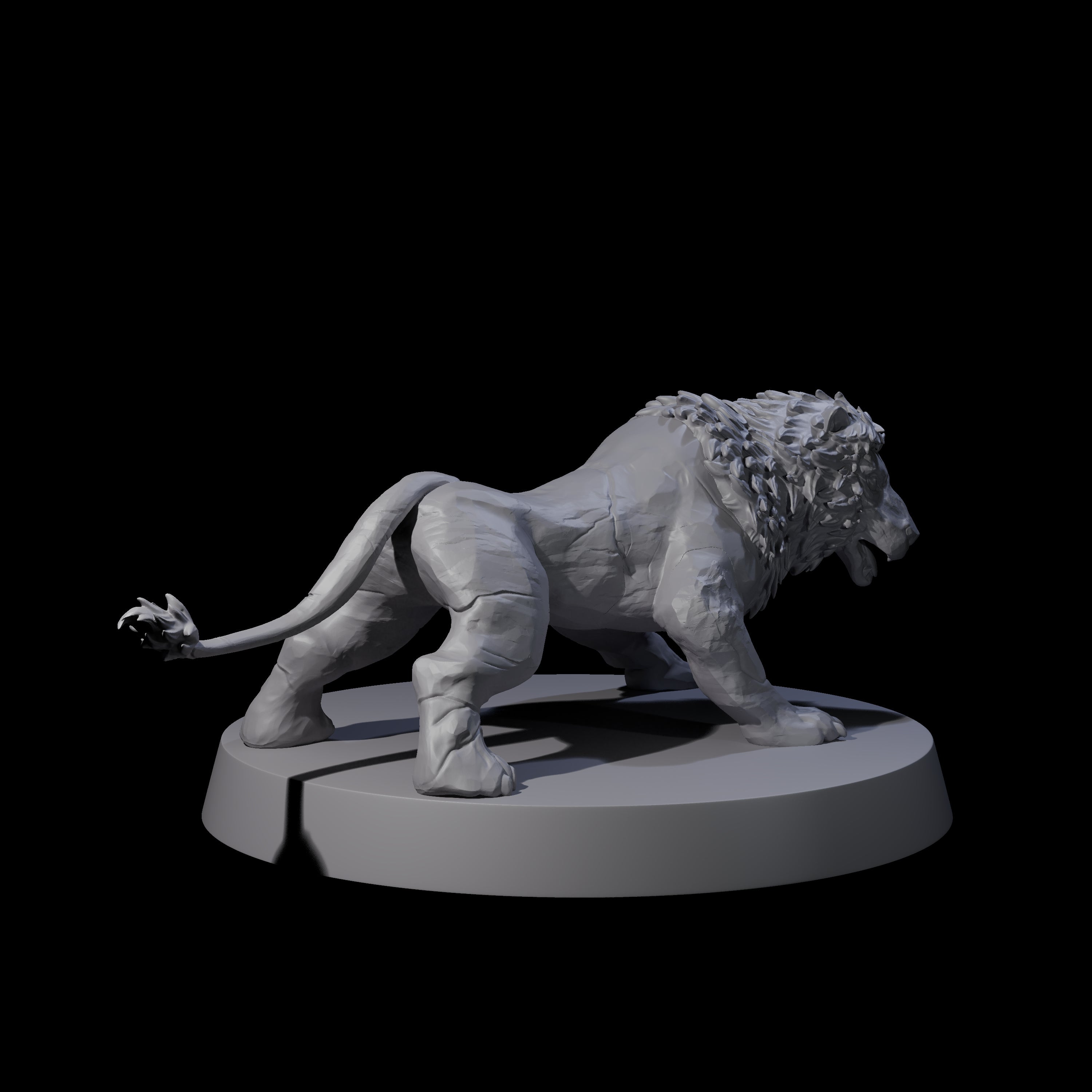 Grainy Lion Statue B Miniature for Dungeons and Dragons, Pathfinder or other TTRPGs