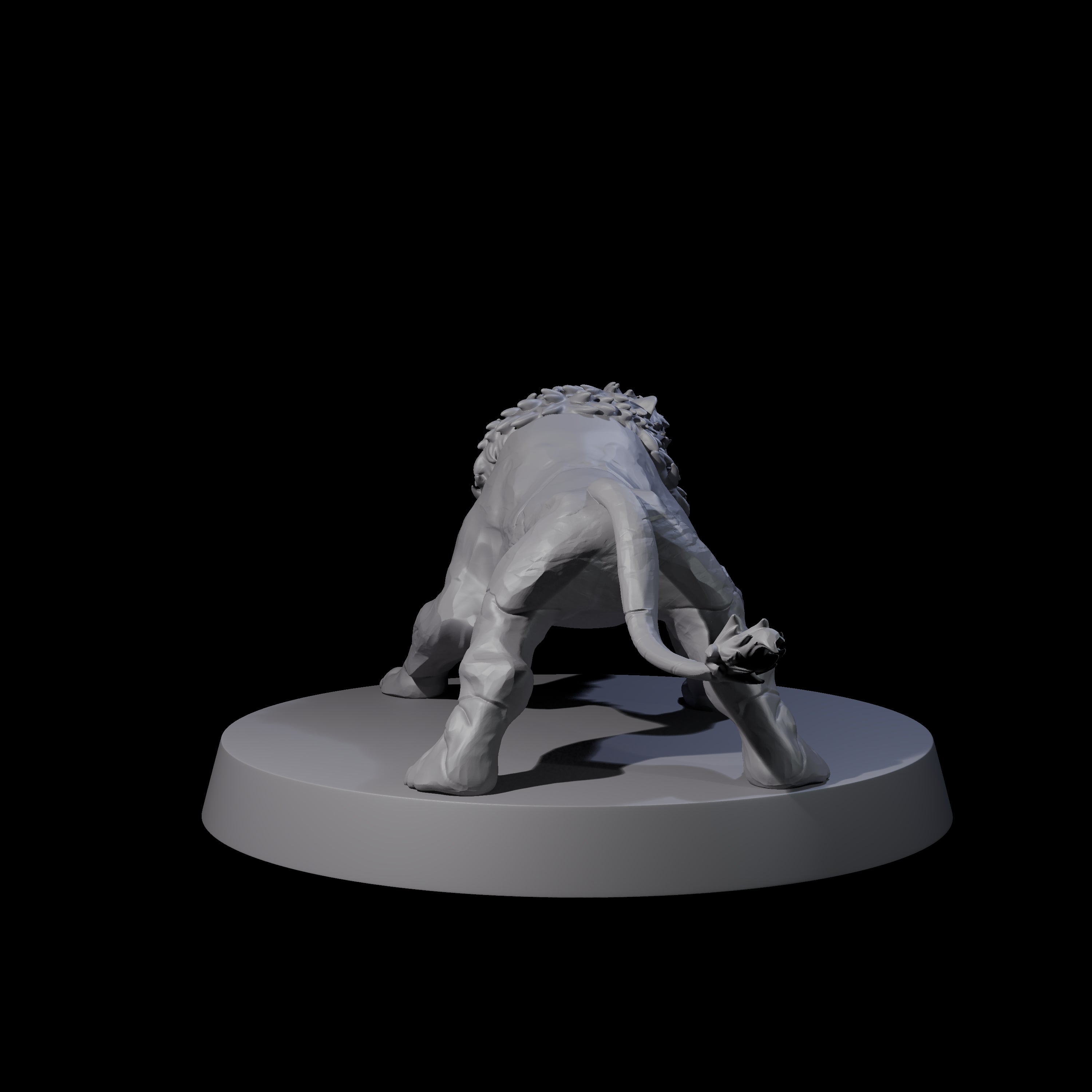 Grainy Lion Statue B Miniature for Dungeons and Dragons, Pathfinder or other TTRPGs