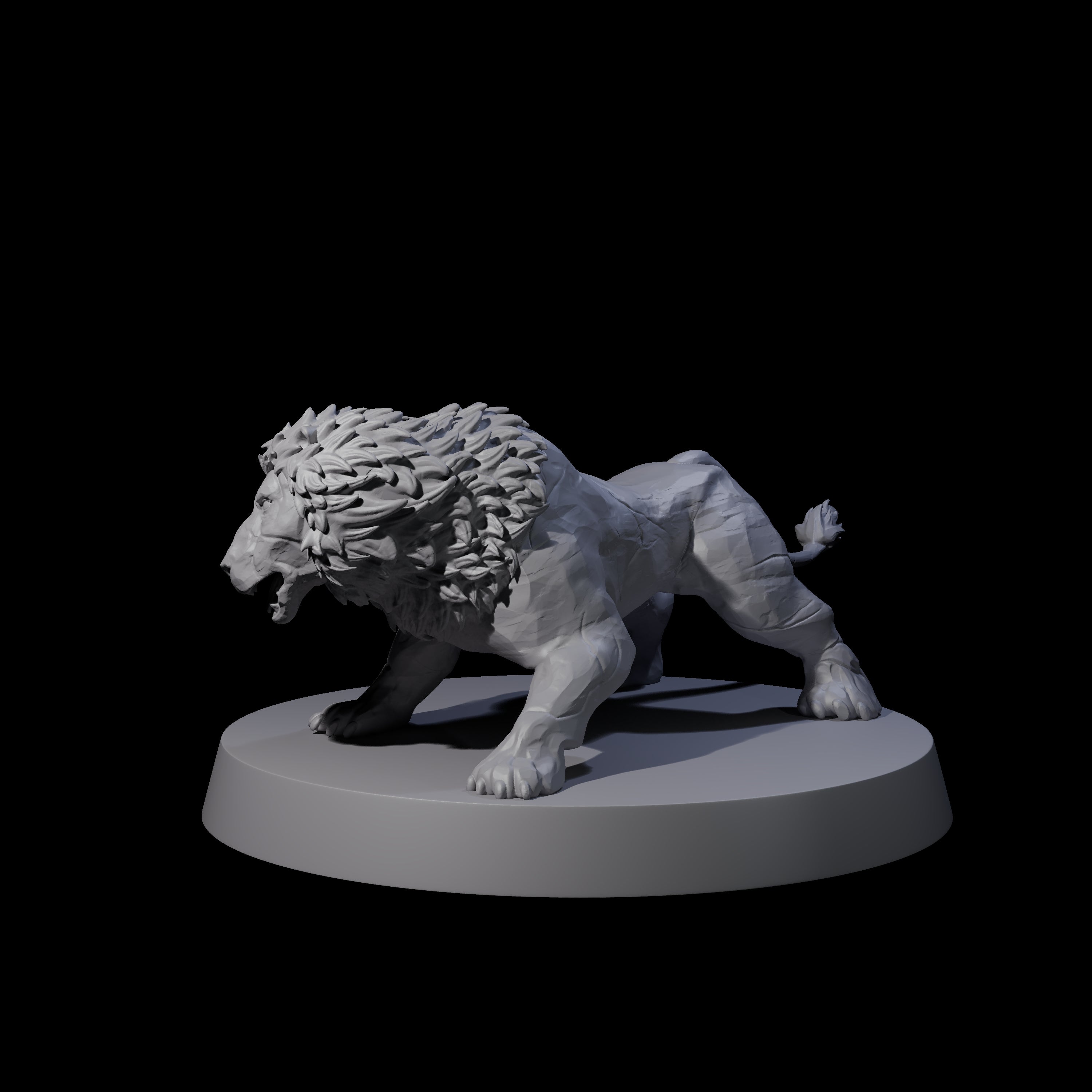 Grainy Lion Statue B Miniature for Dungeons and Dragons, Pathfinder or other TTRPGs