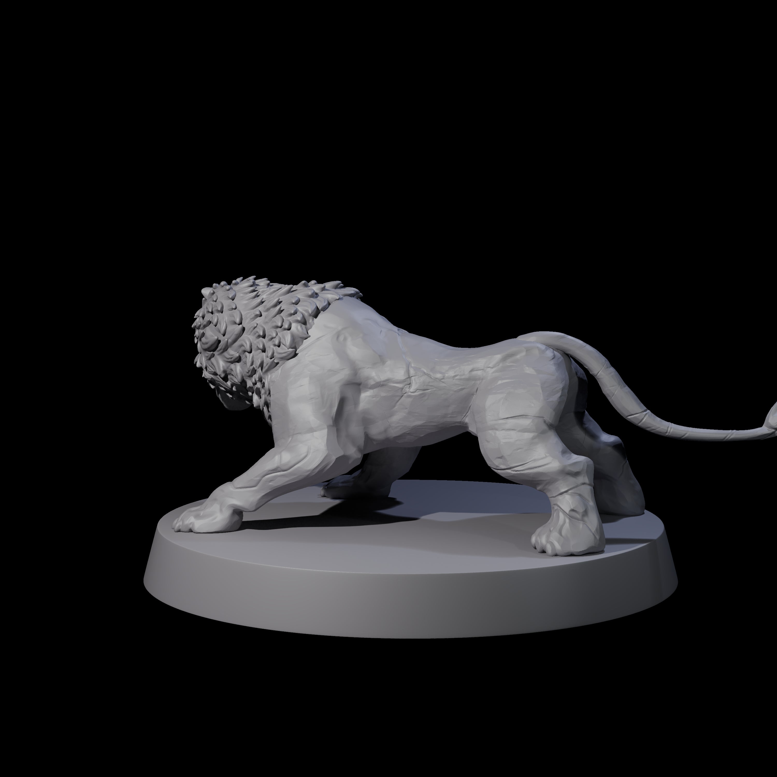 Grainy Lion Statue B Miniature for Dungeons and Dragons, Pathfinder or other TTRPGs