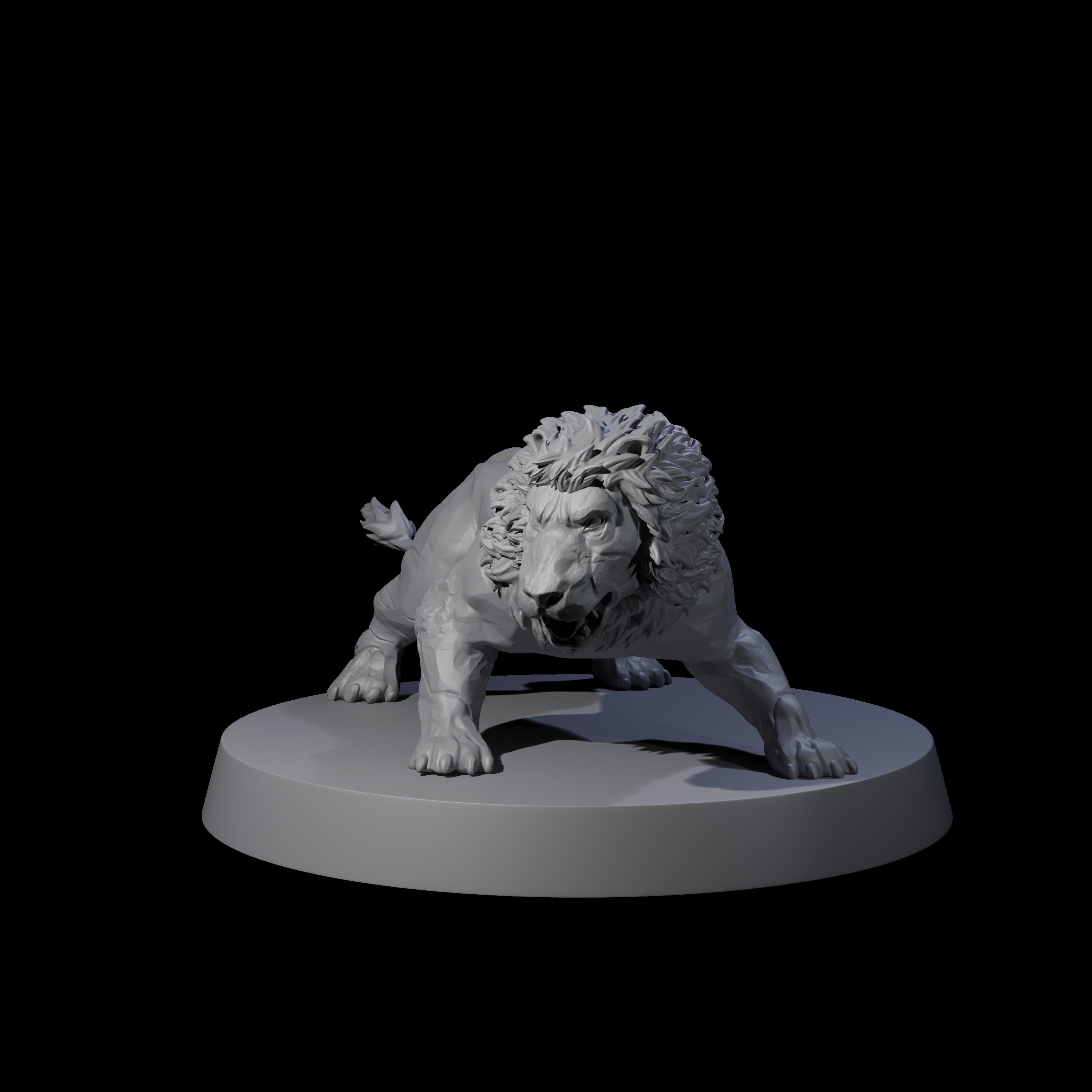Grainy Lion Statue B Miniature for Dungeons and Dragons, Pathfinder or other TTRPGs