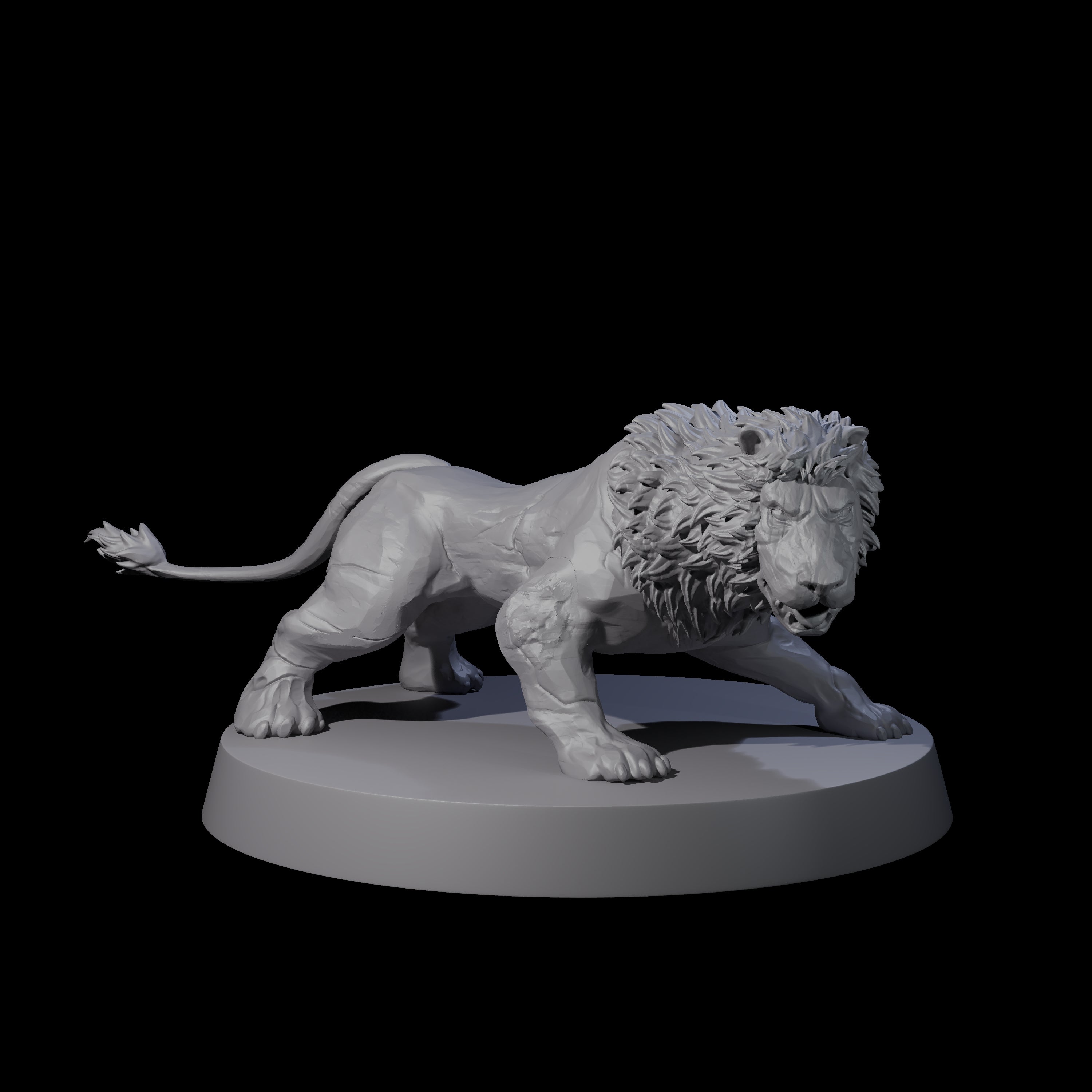 Grainy Lion Statue B Miniature for Dungeons and Dragons, Pathfinder or other TTRPGs