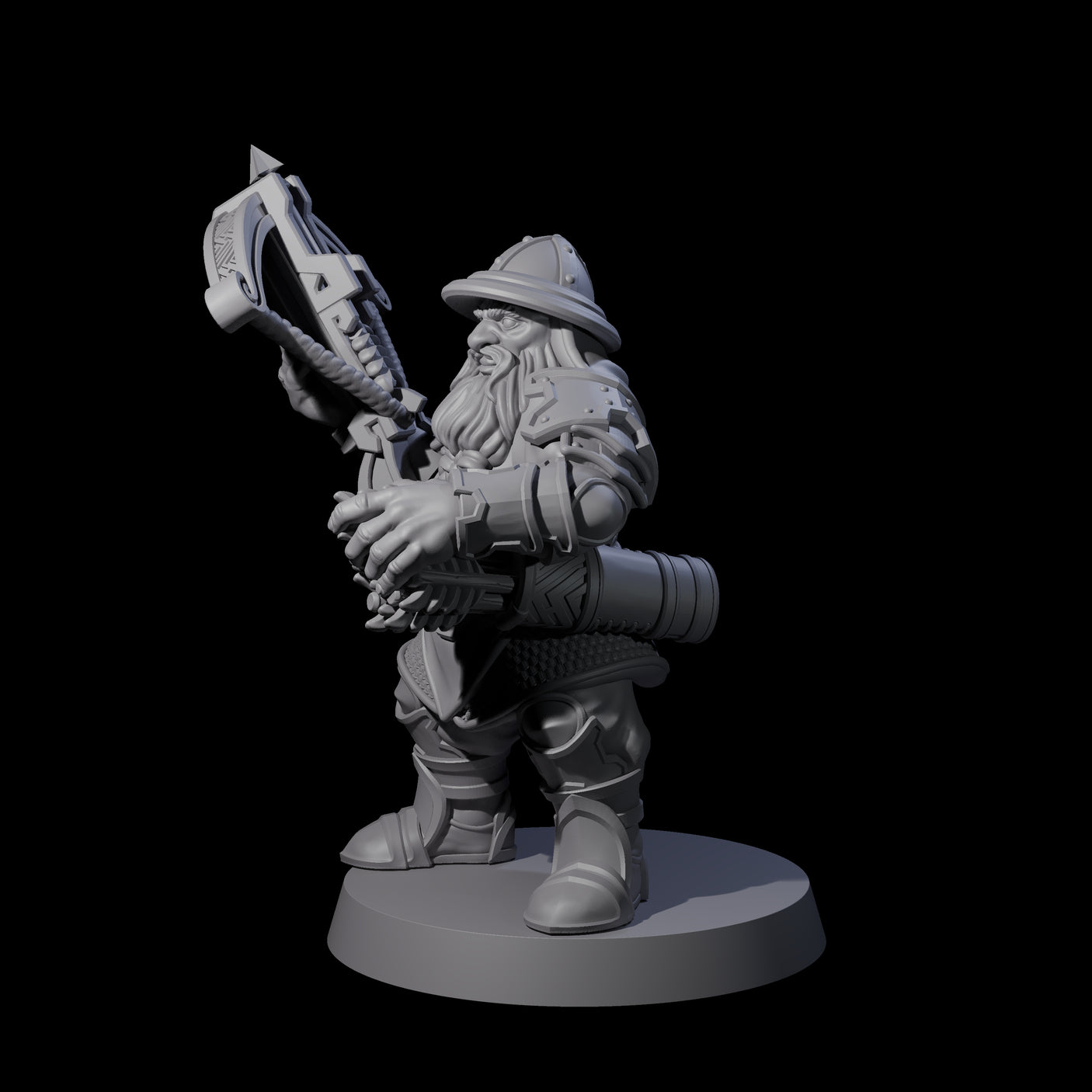 Grand Dwarf Crossbowman B Miniature for Dungeons and Dragons, Pathfinder or other TTRPGs