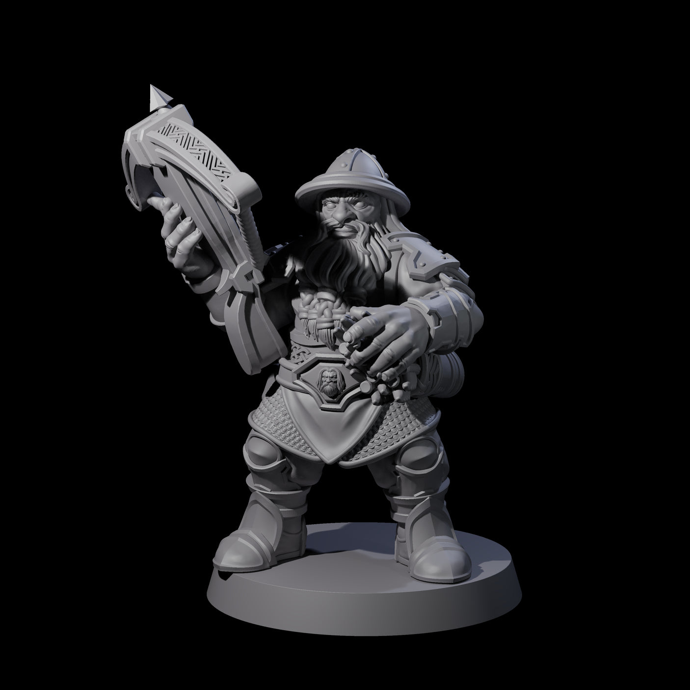 Grand Dwarf Crossbowman B Miniature for Dungeons and Dragons, Pathfinder or other TTRPGs