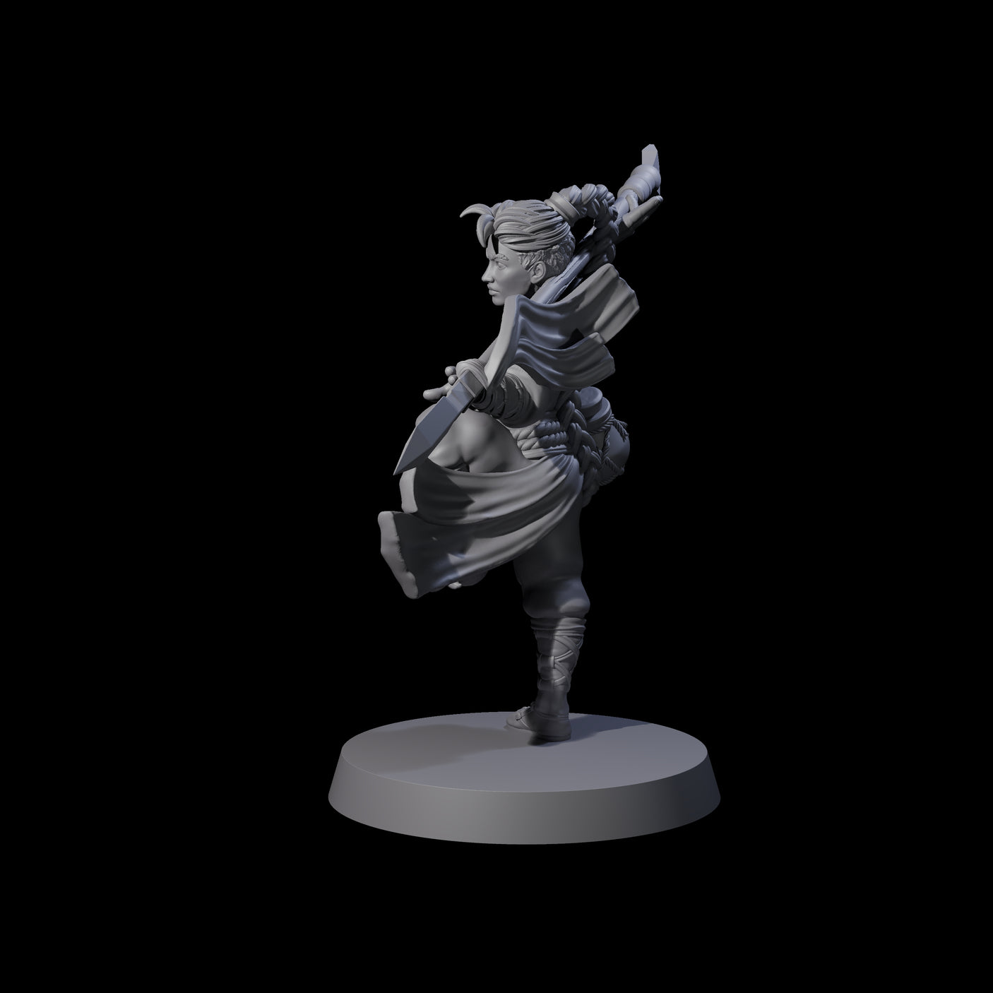 Great Hair Halfling Monk Miniature for Dungeons and Dragons, Pathfinder or other TTRPGs